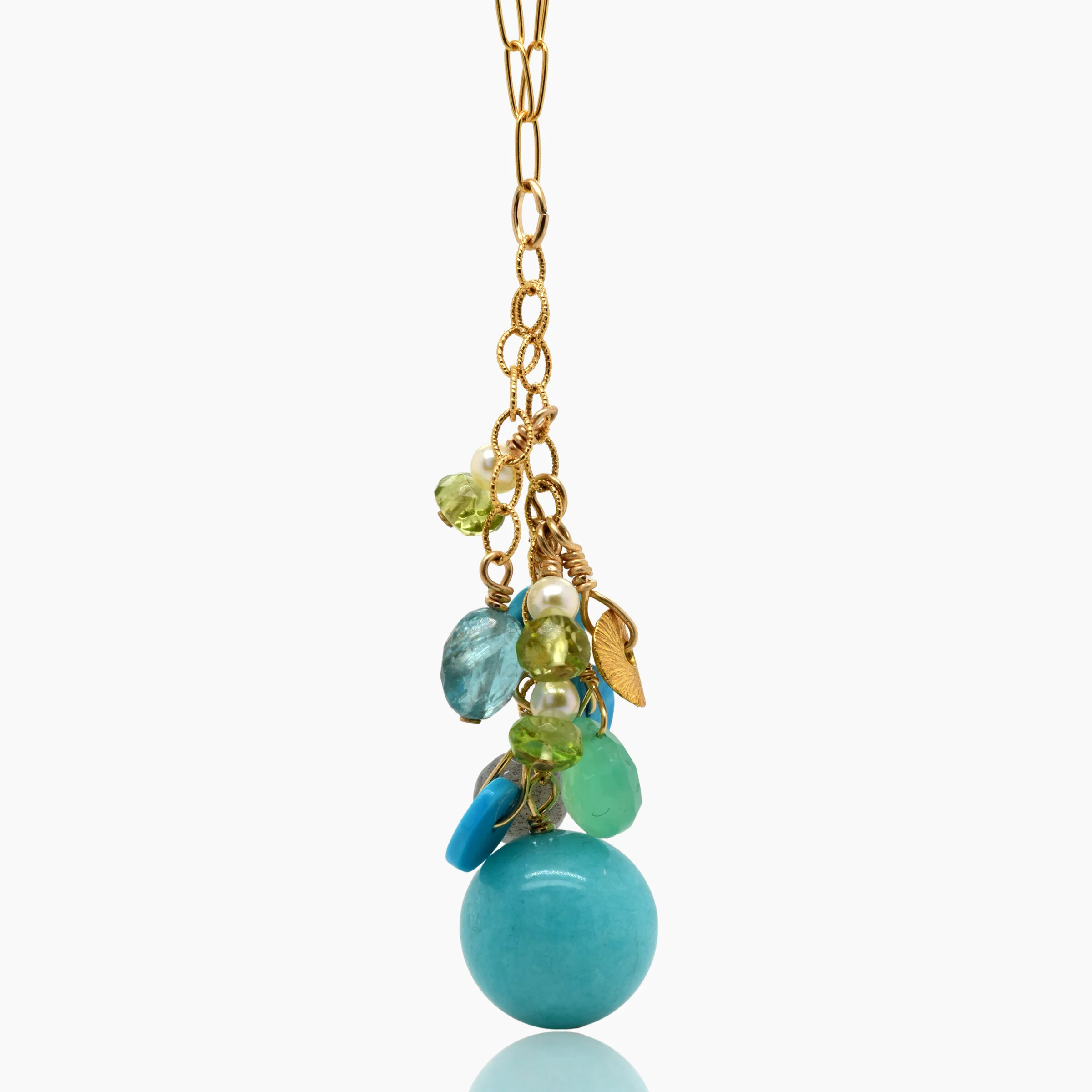 Amazonite Color Block Dangly Necklace