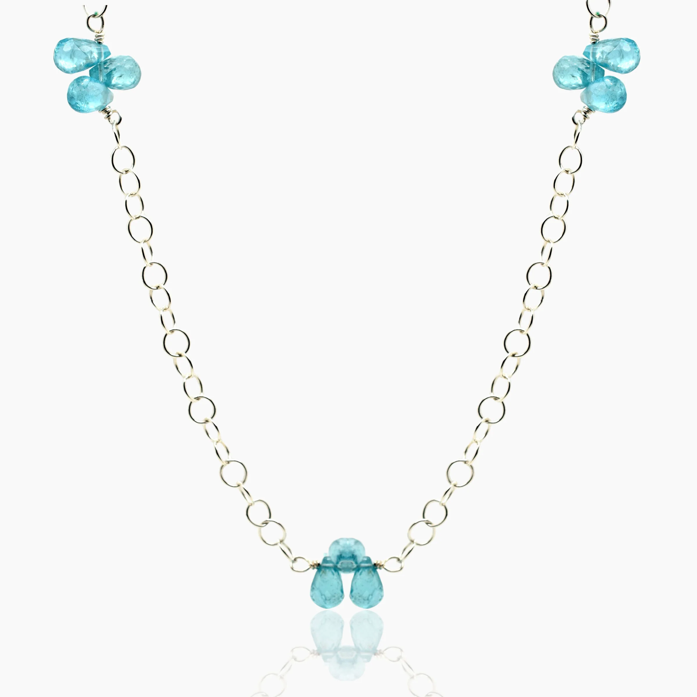 Aqua Apatite Fine Chain Necklace