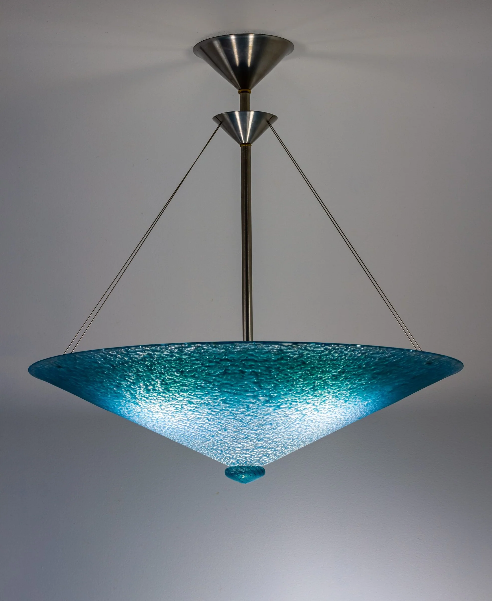 Aqua Fade Glass Pendant Chandelier - Image 3
