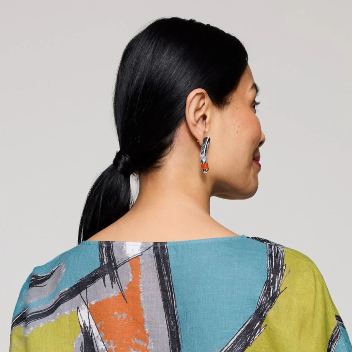 Arcs with Thread Earrings Set - Clementine & Pink - Image 2