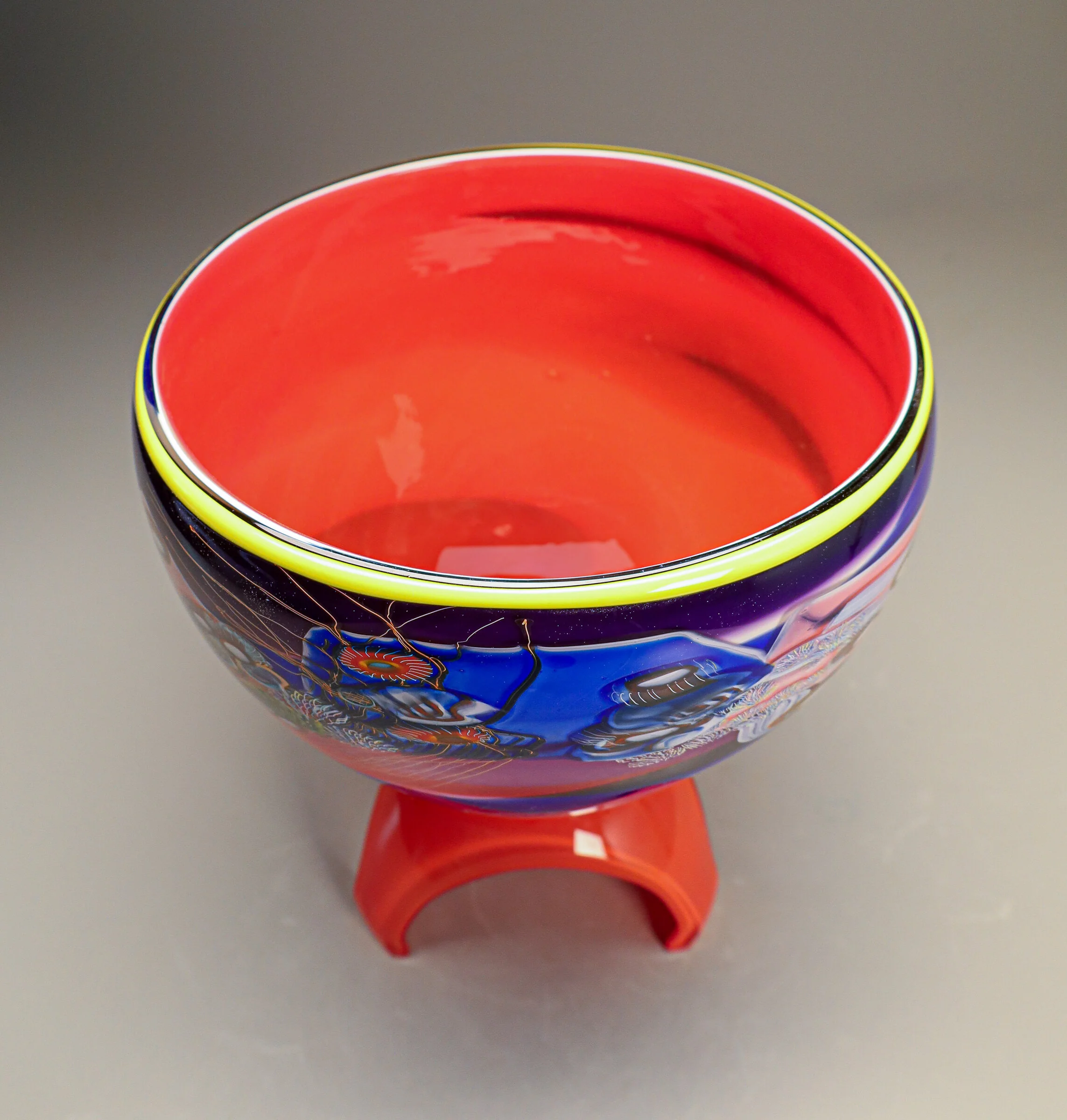 Color Field Bowl with Fire-red Base - Image 3