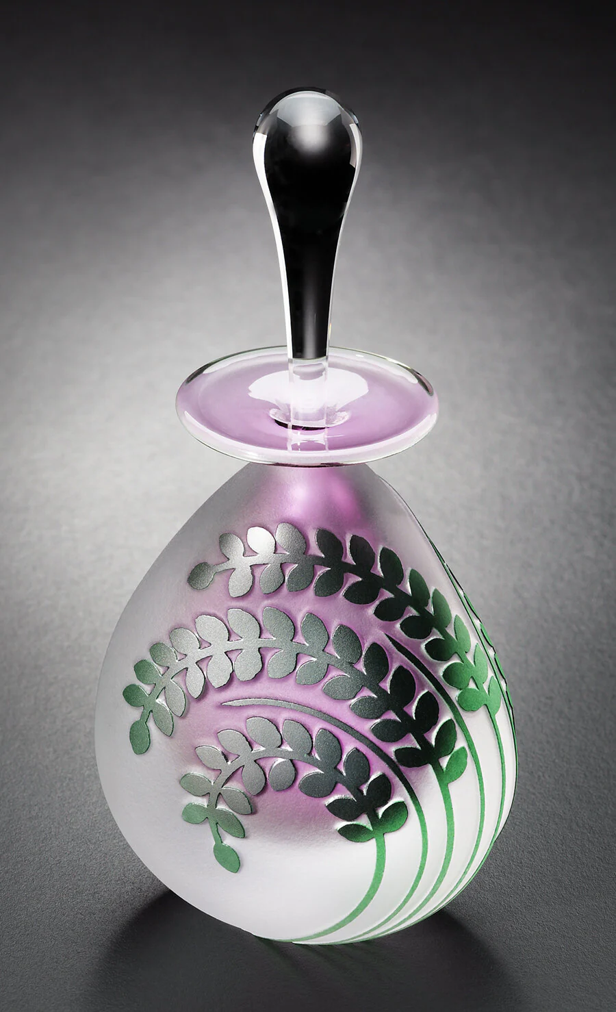 Fern Perfume Bottle - Green on Magenta