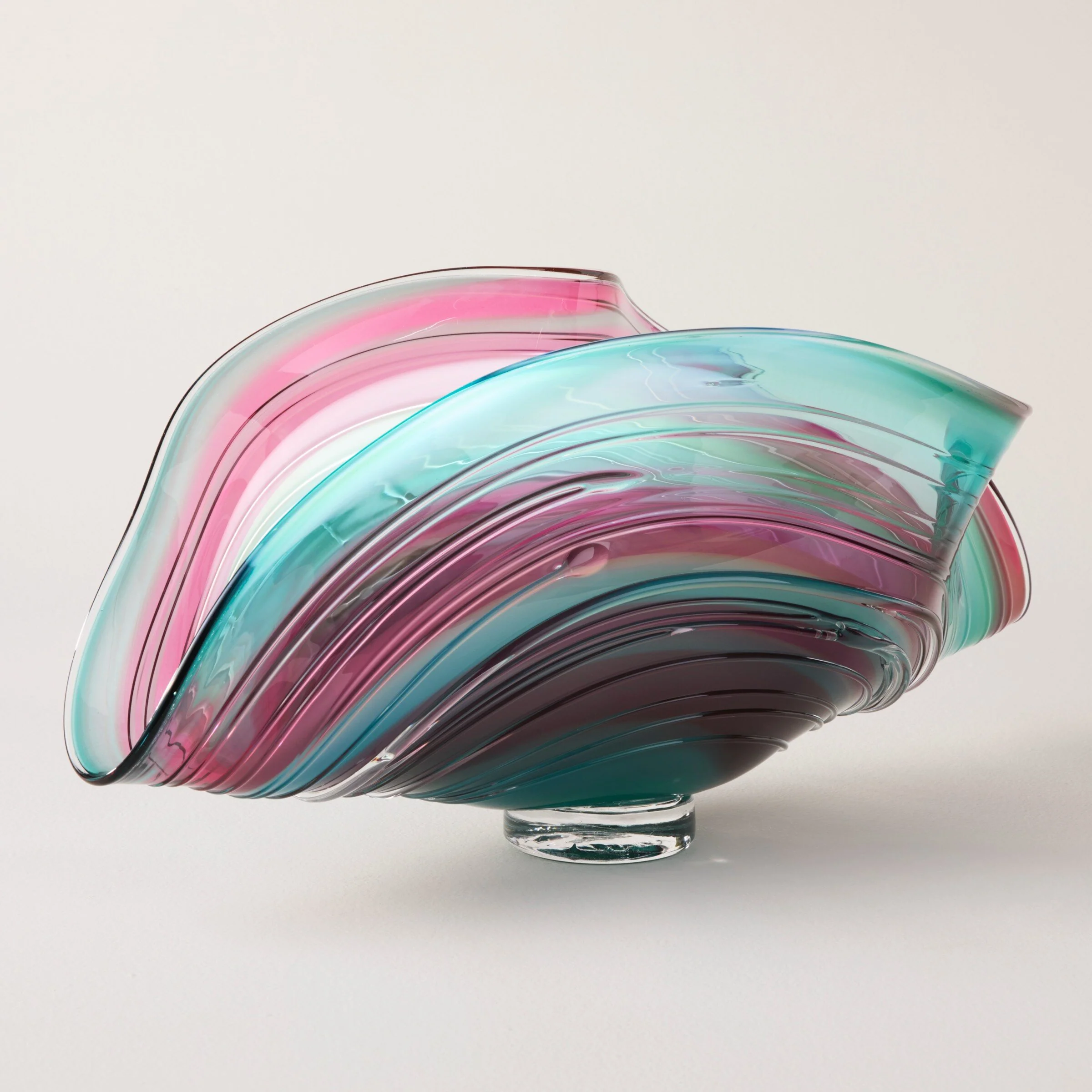 Teal and Purple Folded Bowl - Image 2