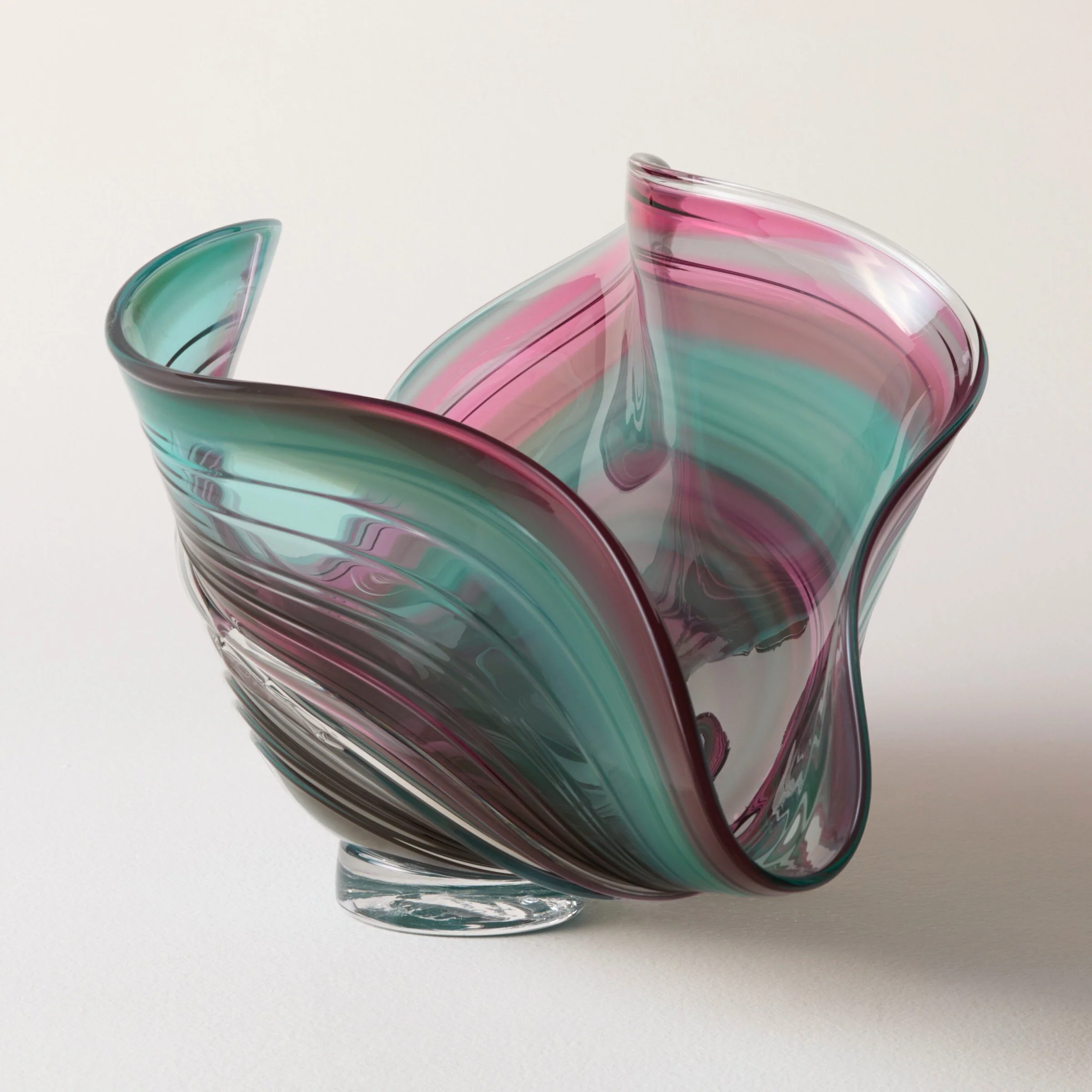 Teal and Purple Folded Bowl - Image 3