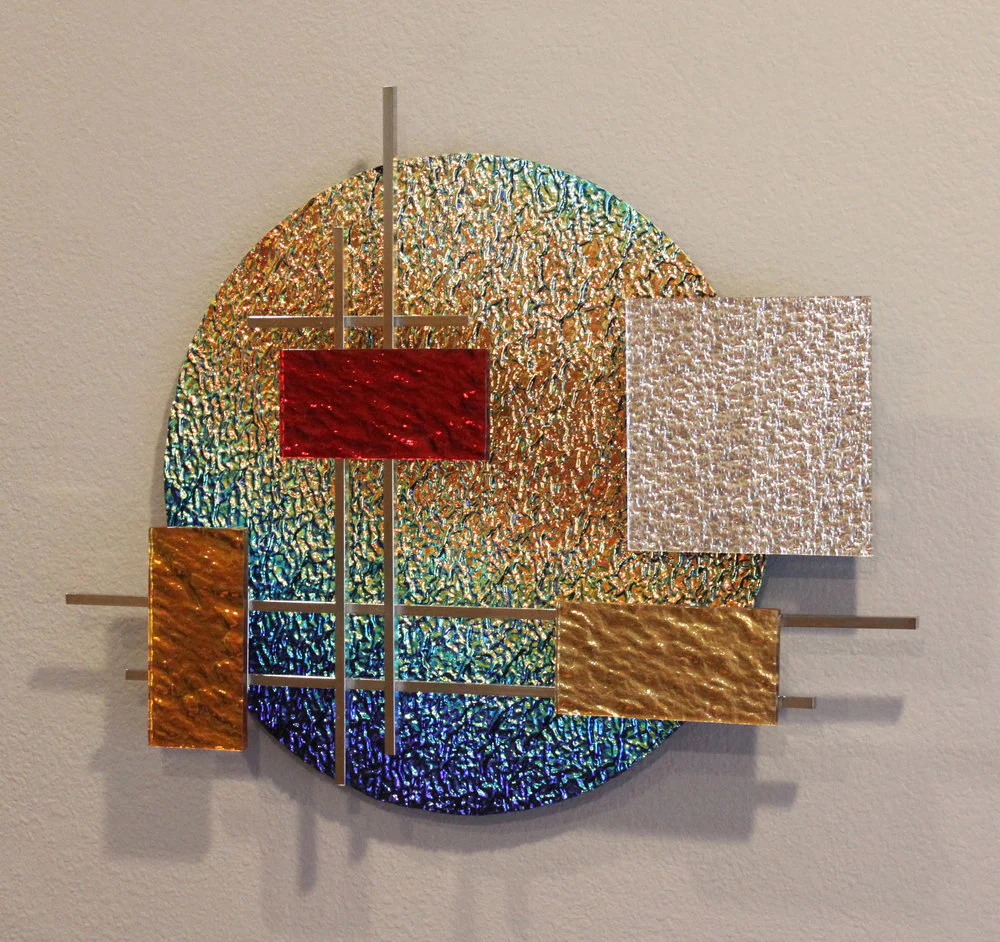 Dichro Glass and Metal Wall Sculpture - Image 2