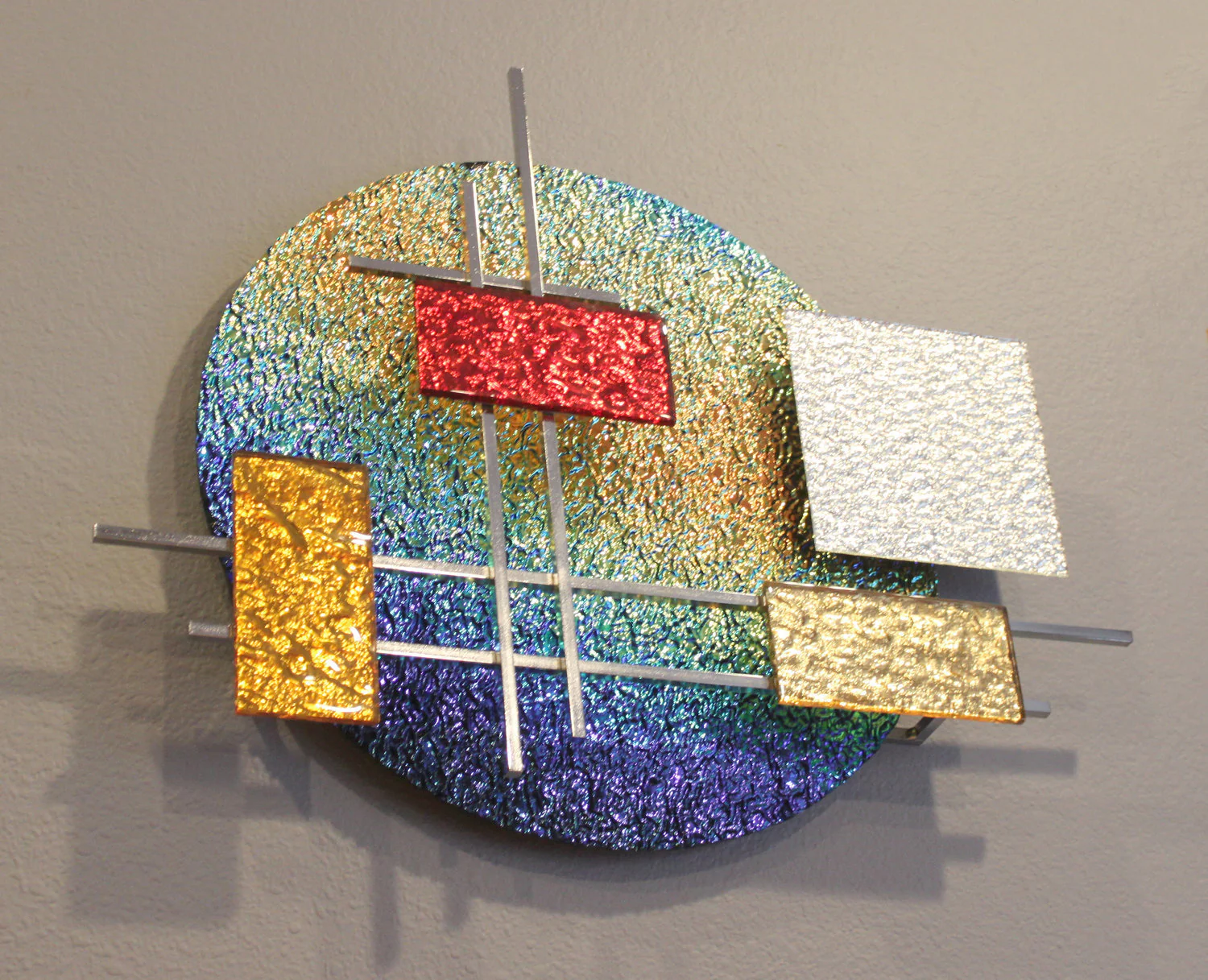 Dichro Glass and Metal Wall Sculpture - Image 3