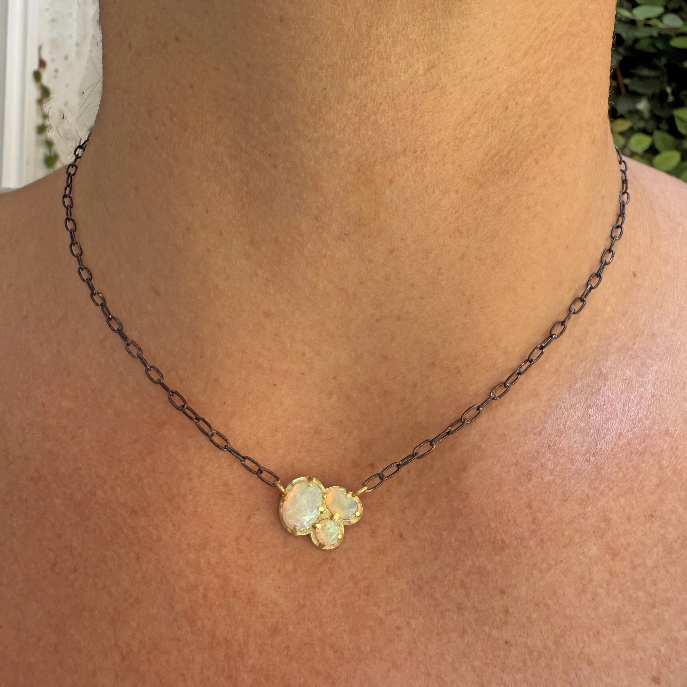 Australian Opal Cluster Necklace - Image 2