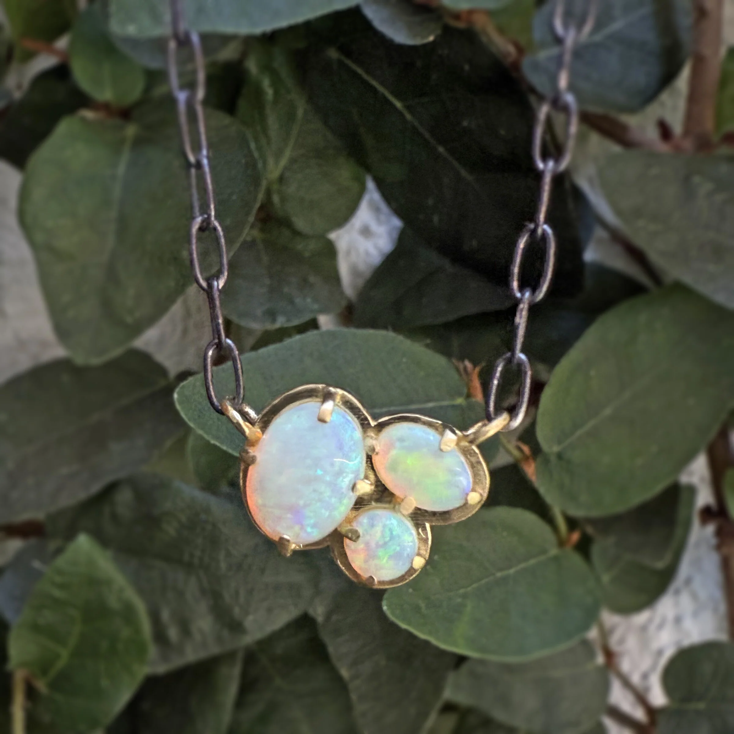 Australian Opal Cluster Necklace - Image 3