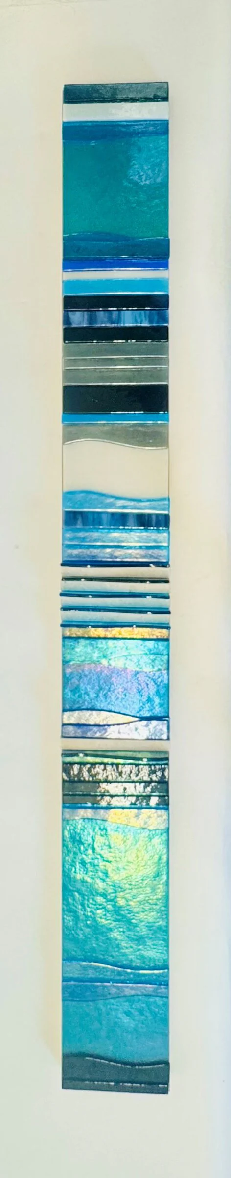Azure Blue Ivory Mosaic Bands - Set of Three - Image 3