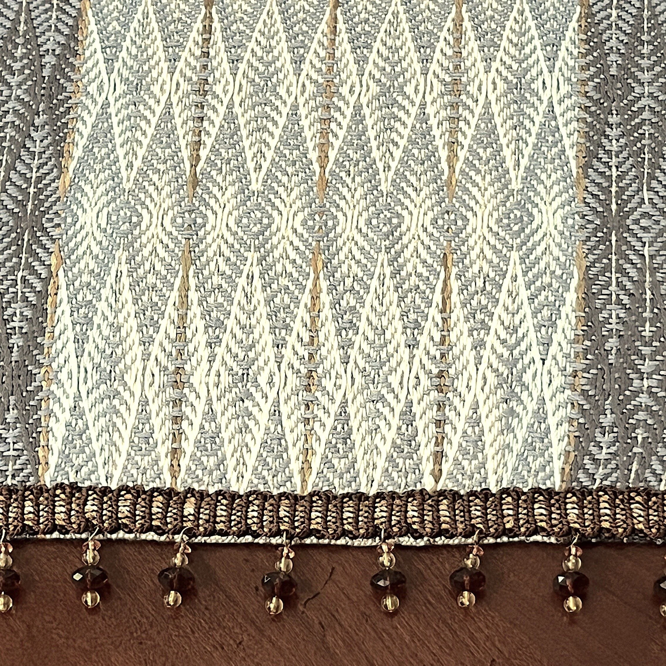 Handwoven Blue Steel Bamboo Table Runner - Image 3