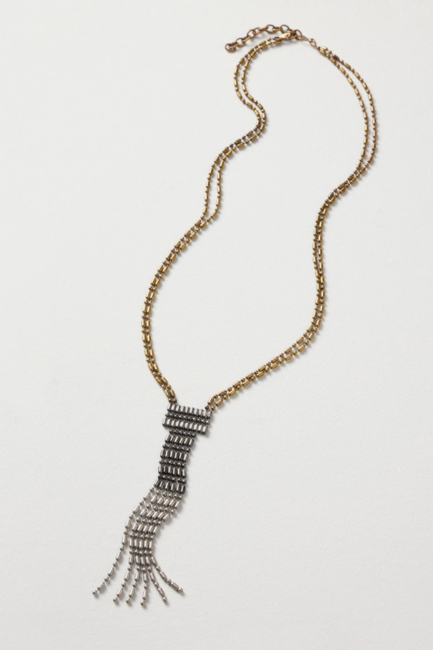Bead Chain Fringe Necklace