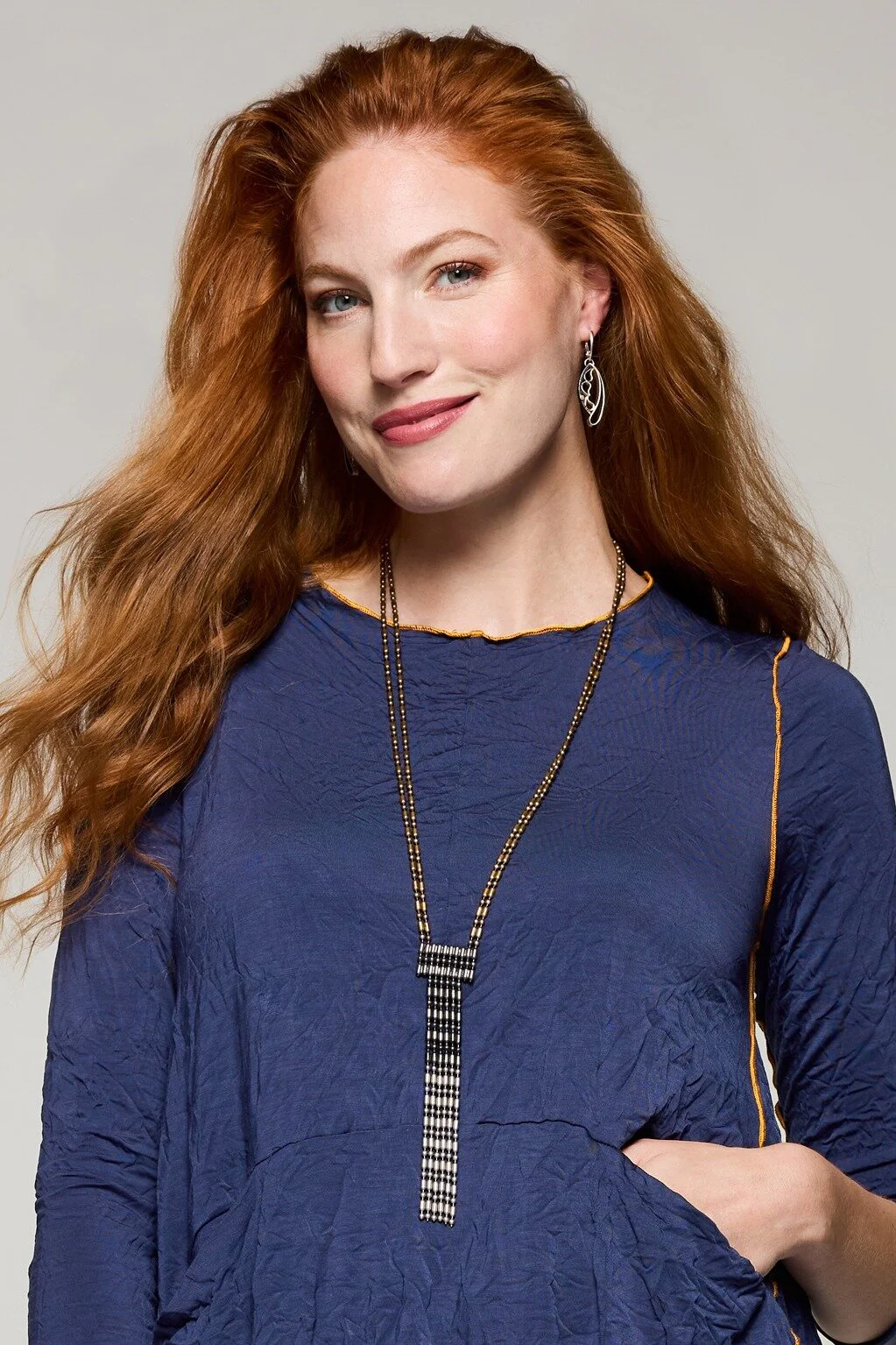 Bead Chain Fringe Necklace - Image 2