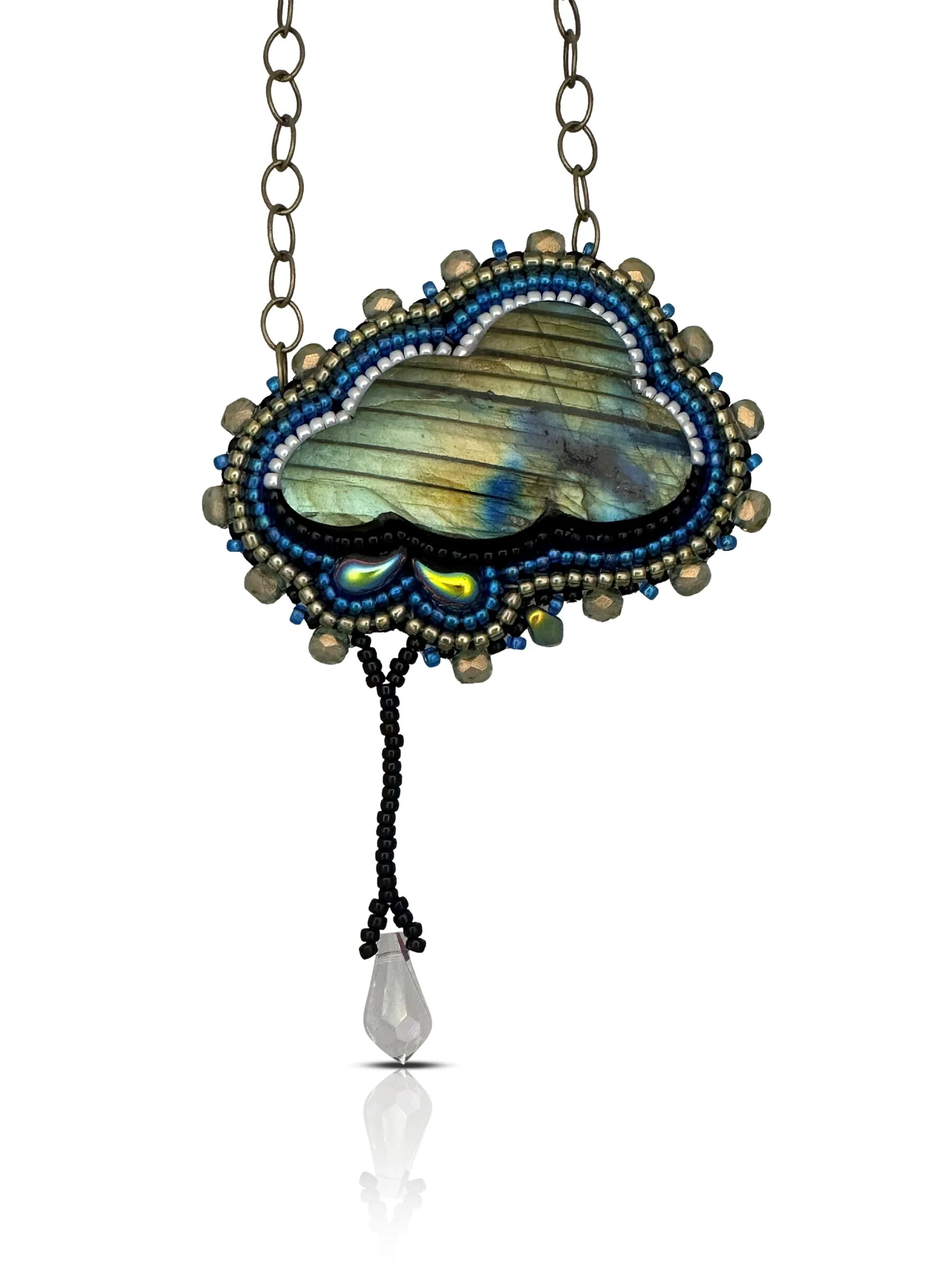 Multi-Color Labradorite Cloud Pendant