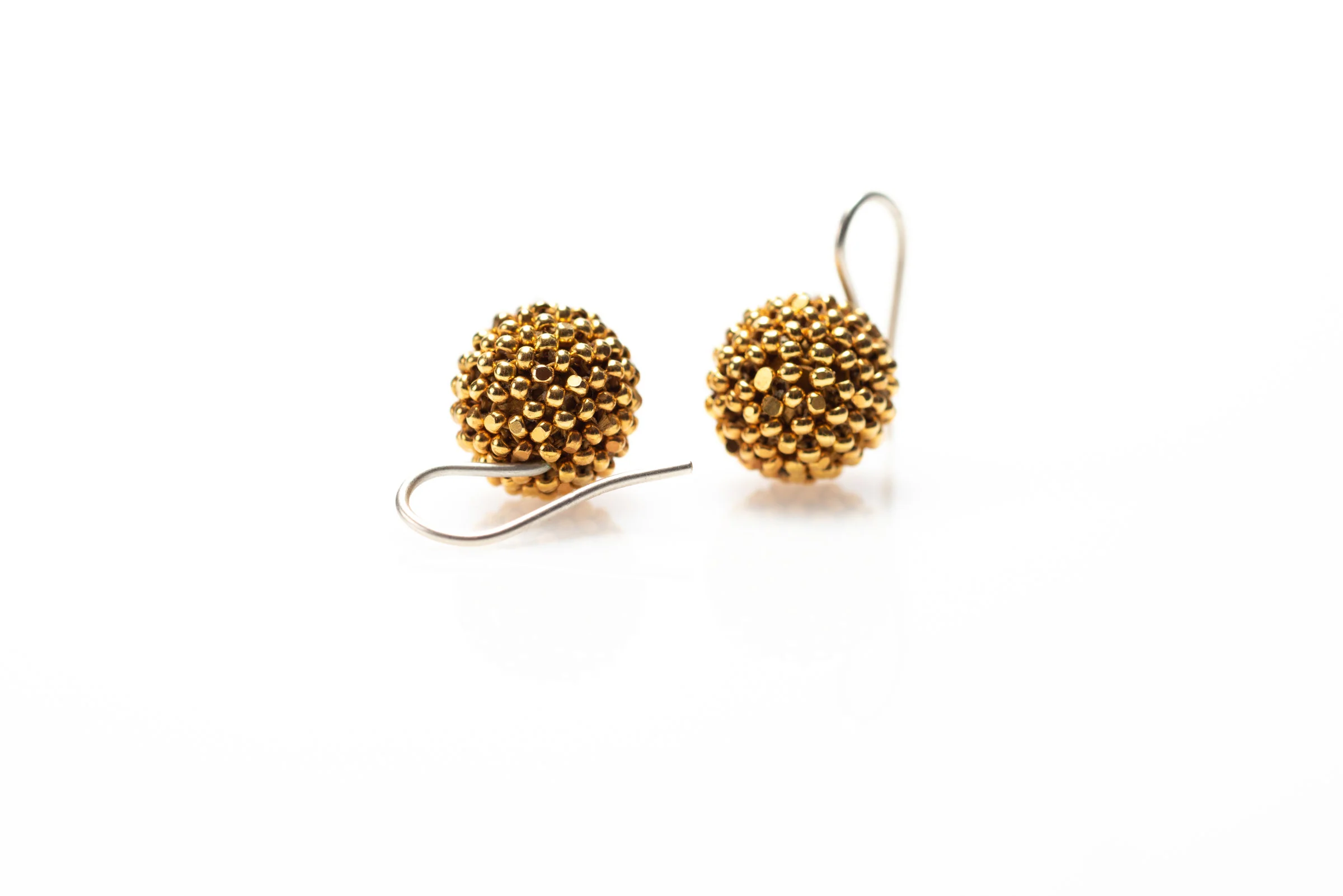 Beaded Ball Drop Earrings