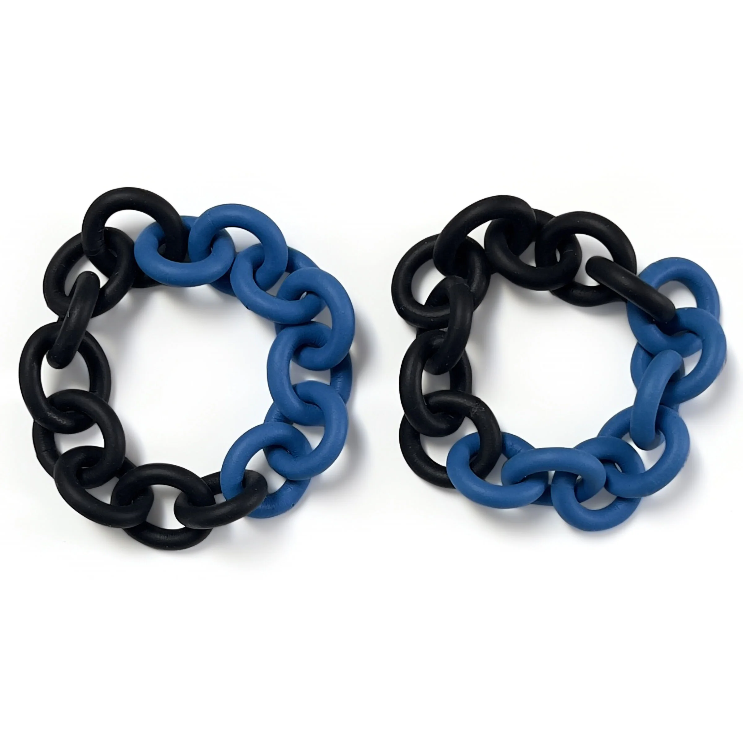Bicolor Link Bracelet Set - Blue & Black