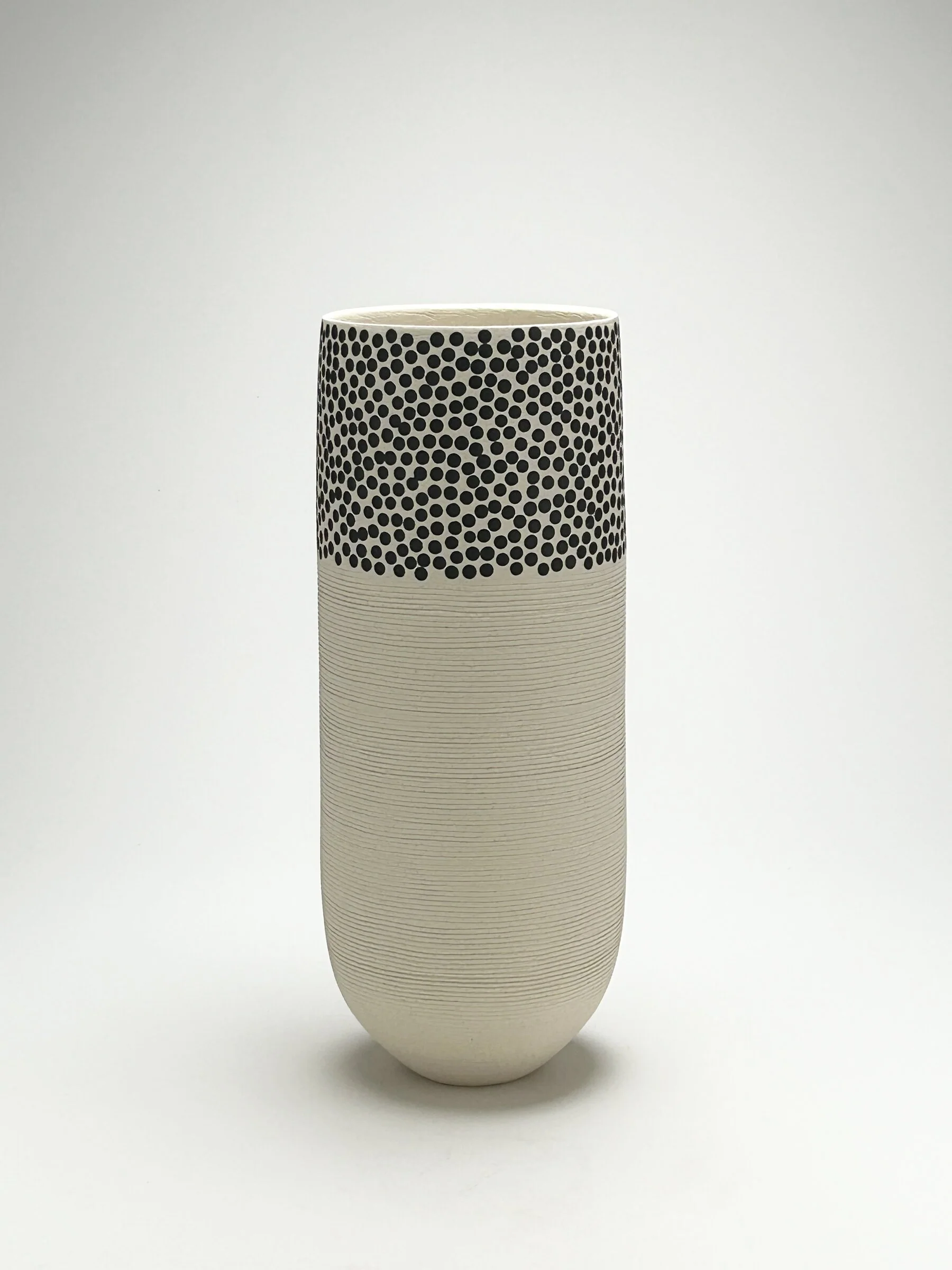 Black and White Tapered Vessel