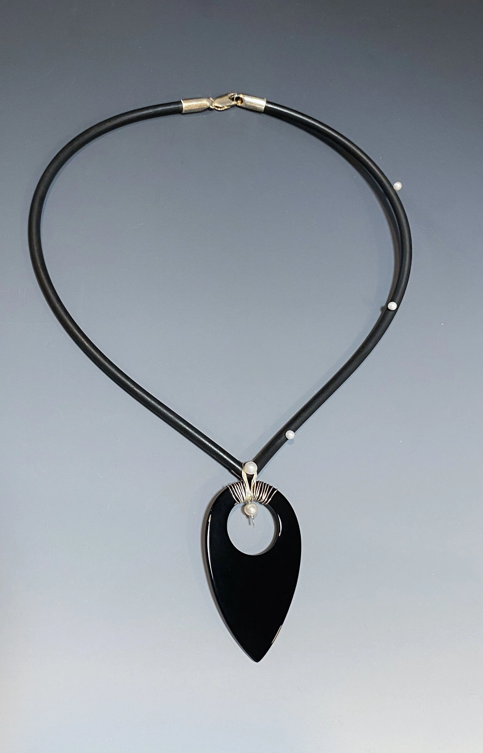 Black Onyx Teardrop Necklace