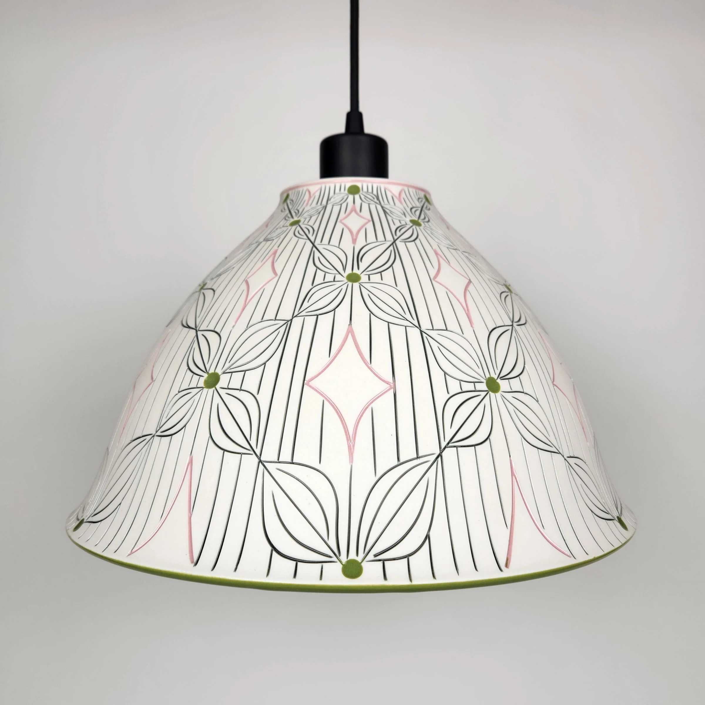 Blonde Petal and Line Porcelain Pendant