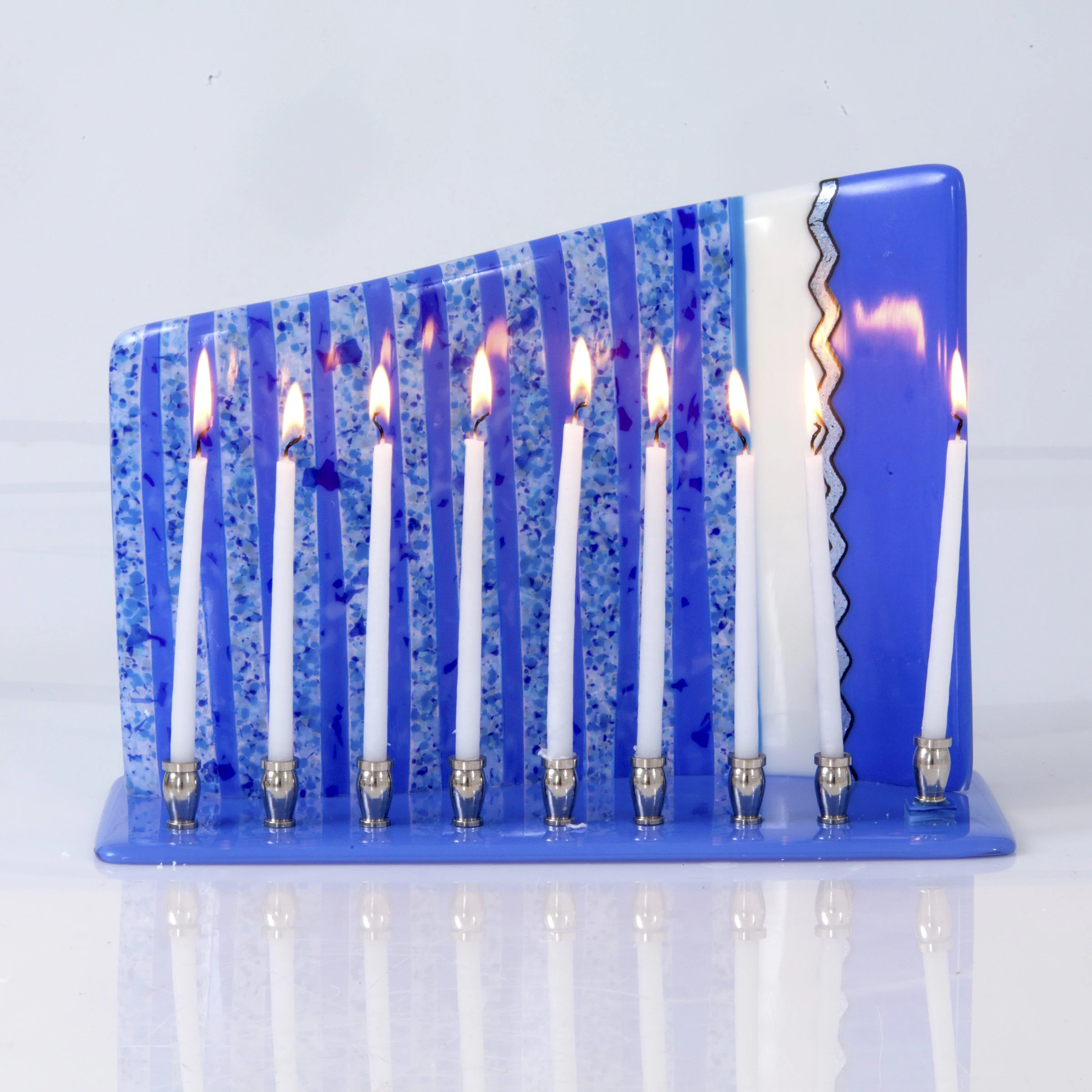 Blue and Silver Menorah - Blue and Silver Menorah