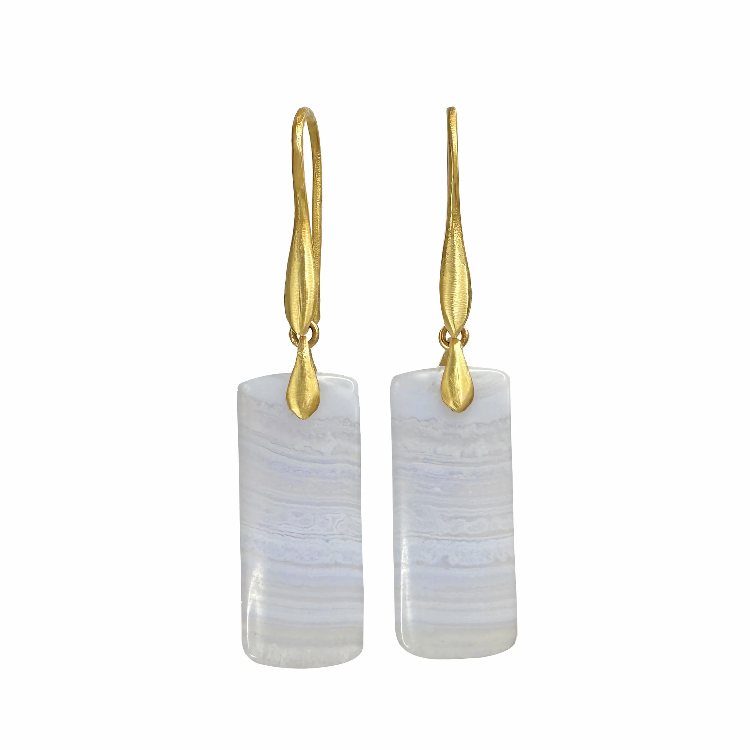 Blue Lace Agate Dancing Earrings