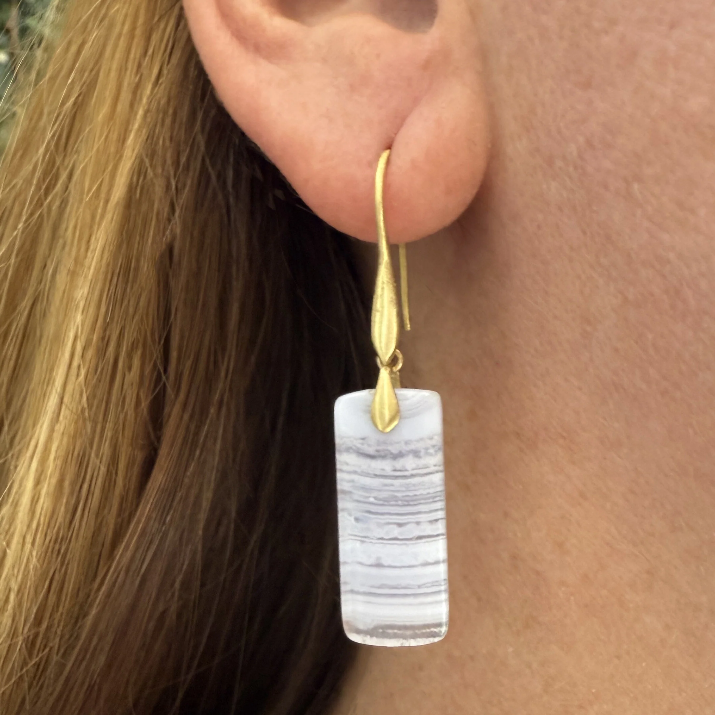 Blue Lace Agate Dancing Earrings - Image 2