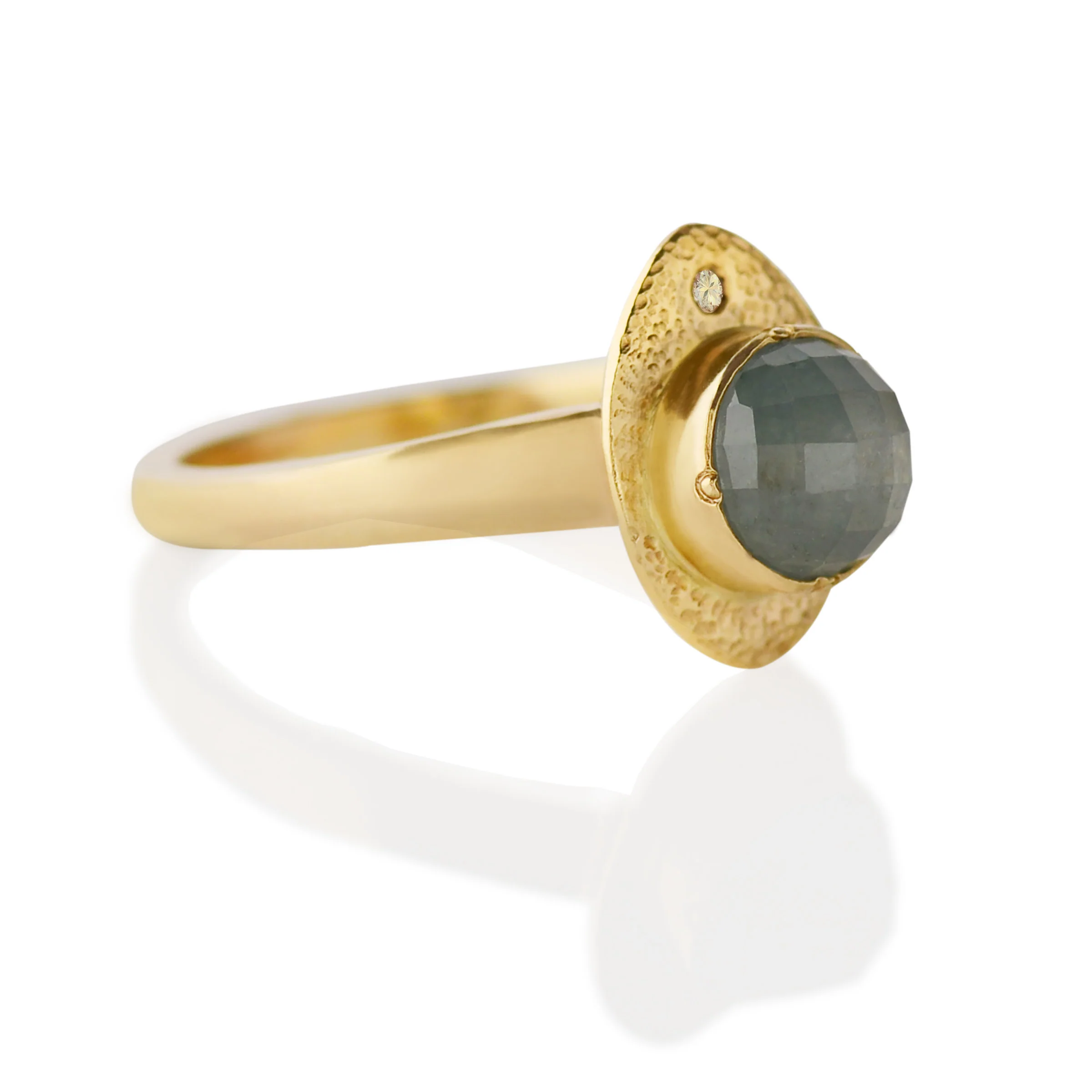 Blue Rose-Cut Sapphire Sorbet Ring - Image 2