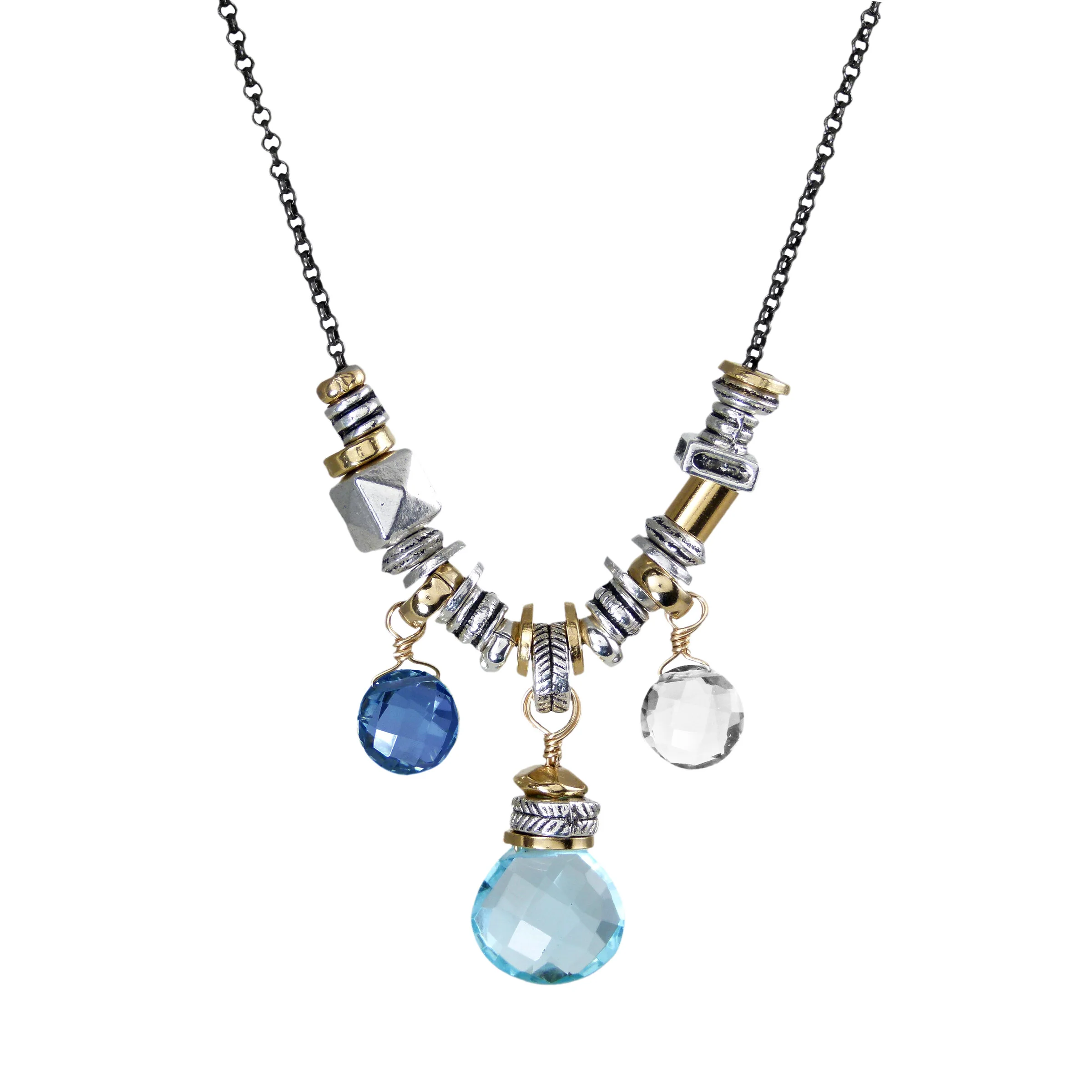 Blue Topaz Jambalita Necklace II