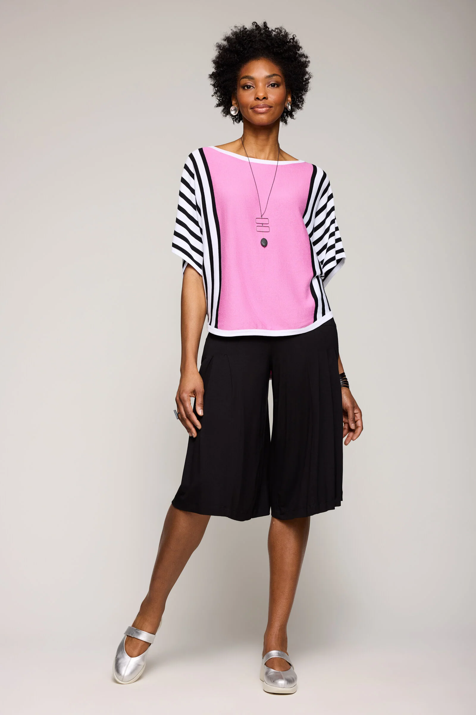 Bold Stripe Bateau Sweater - Peony - Image 2
