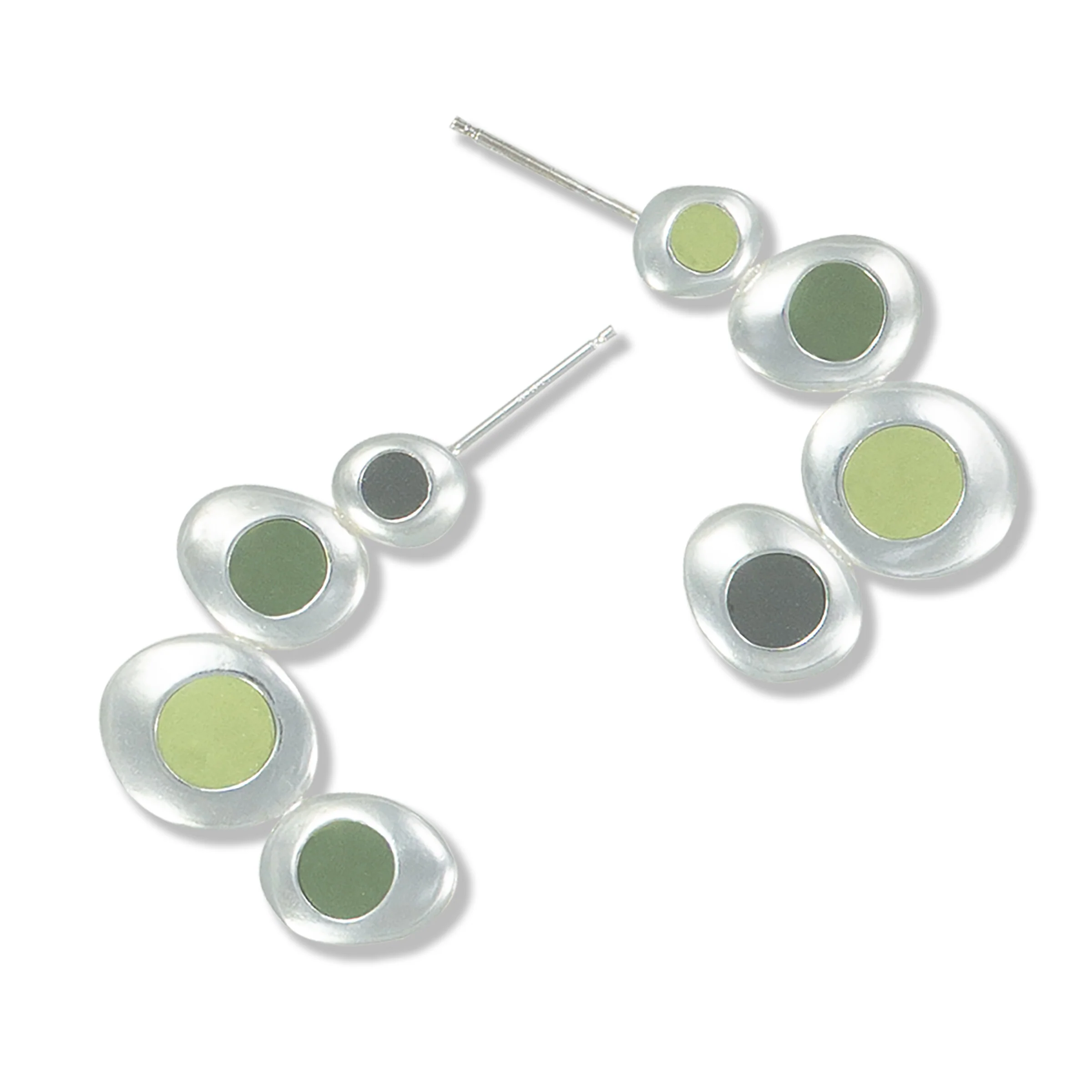 Bouncy Curves Earrings - Green