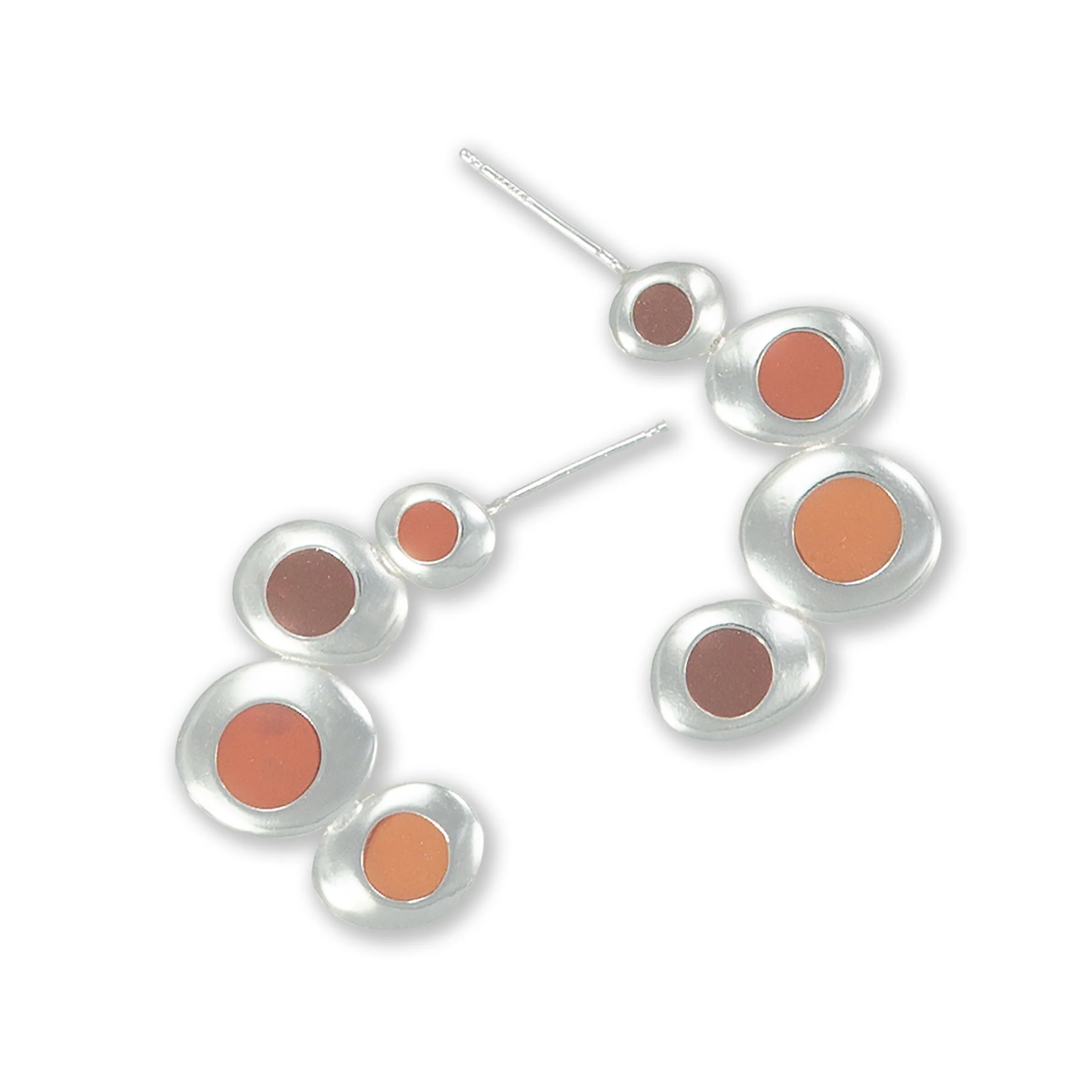 Bouncy Curves Earrings - Red