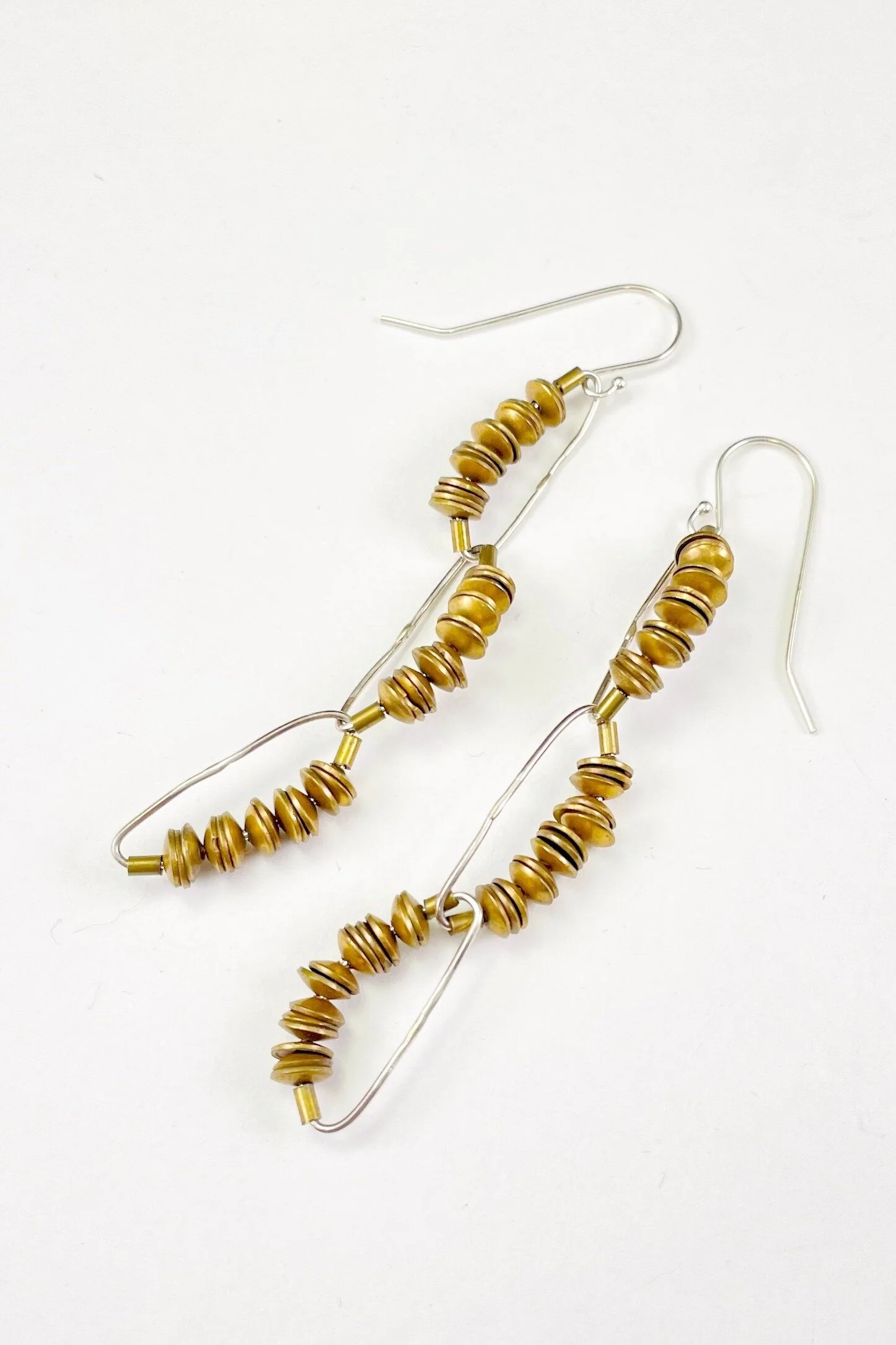 Brass Triple Aizu Earrings - Image 2