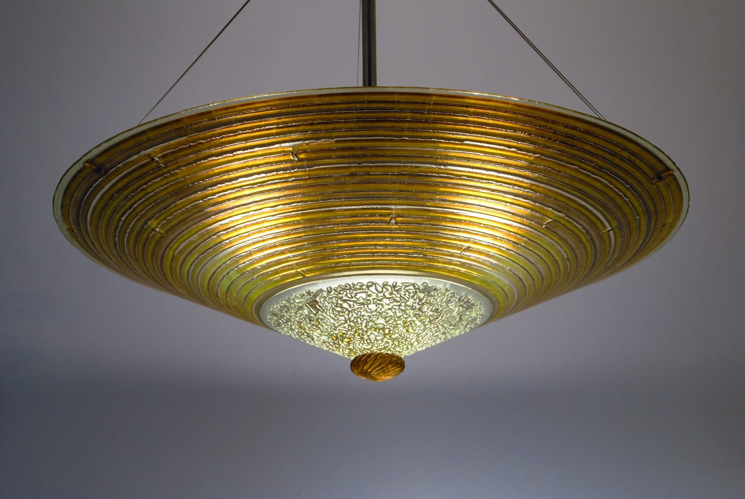 Bronze Concentric Circle Glass Chandelier - Image 2