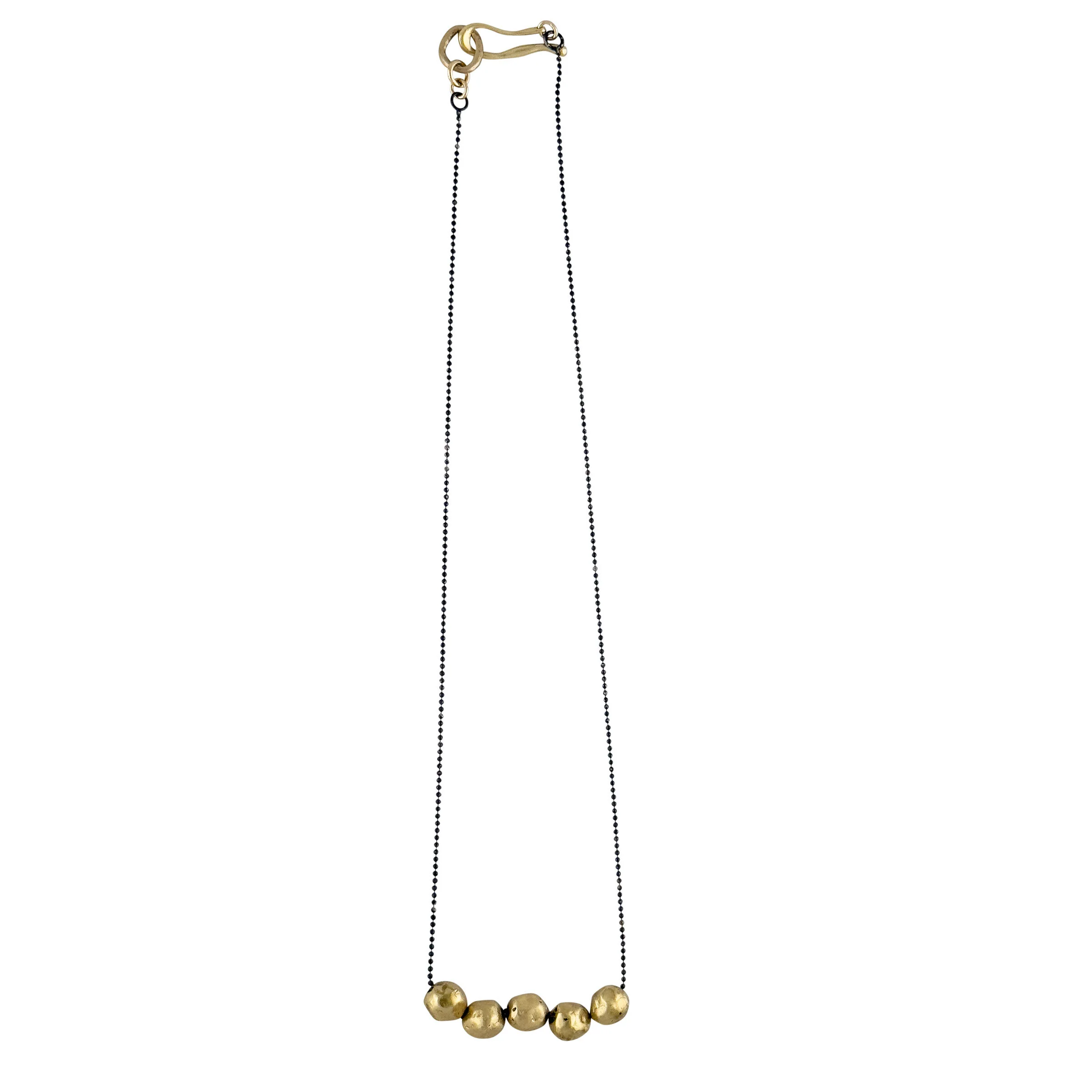 Bronze Granule & Sterling Silver Chain Necklace - Image 2