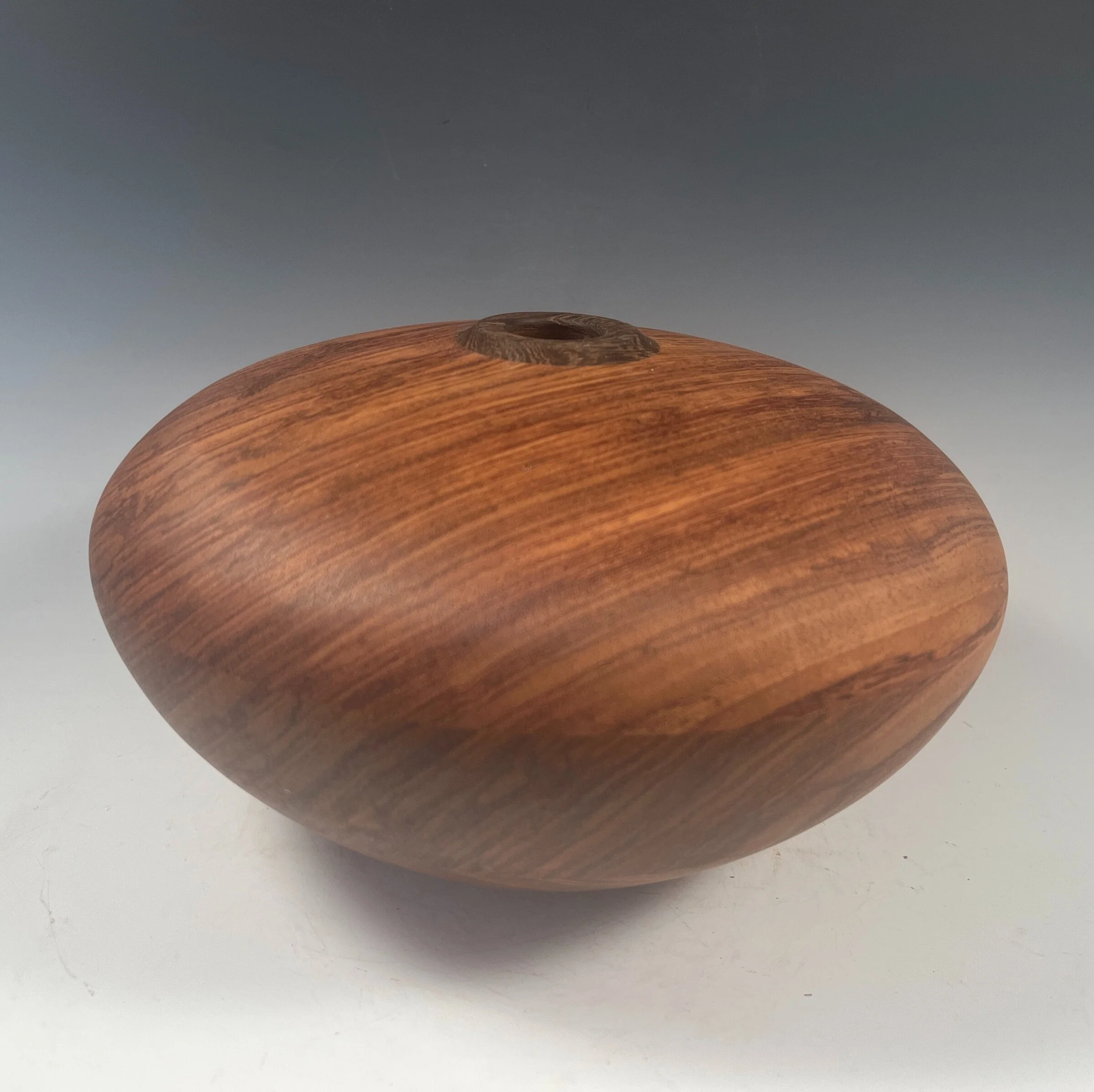 Bubinga Hollow Form Vessel with Wenge Rim - Image 2