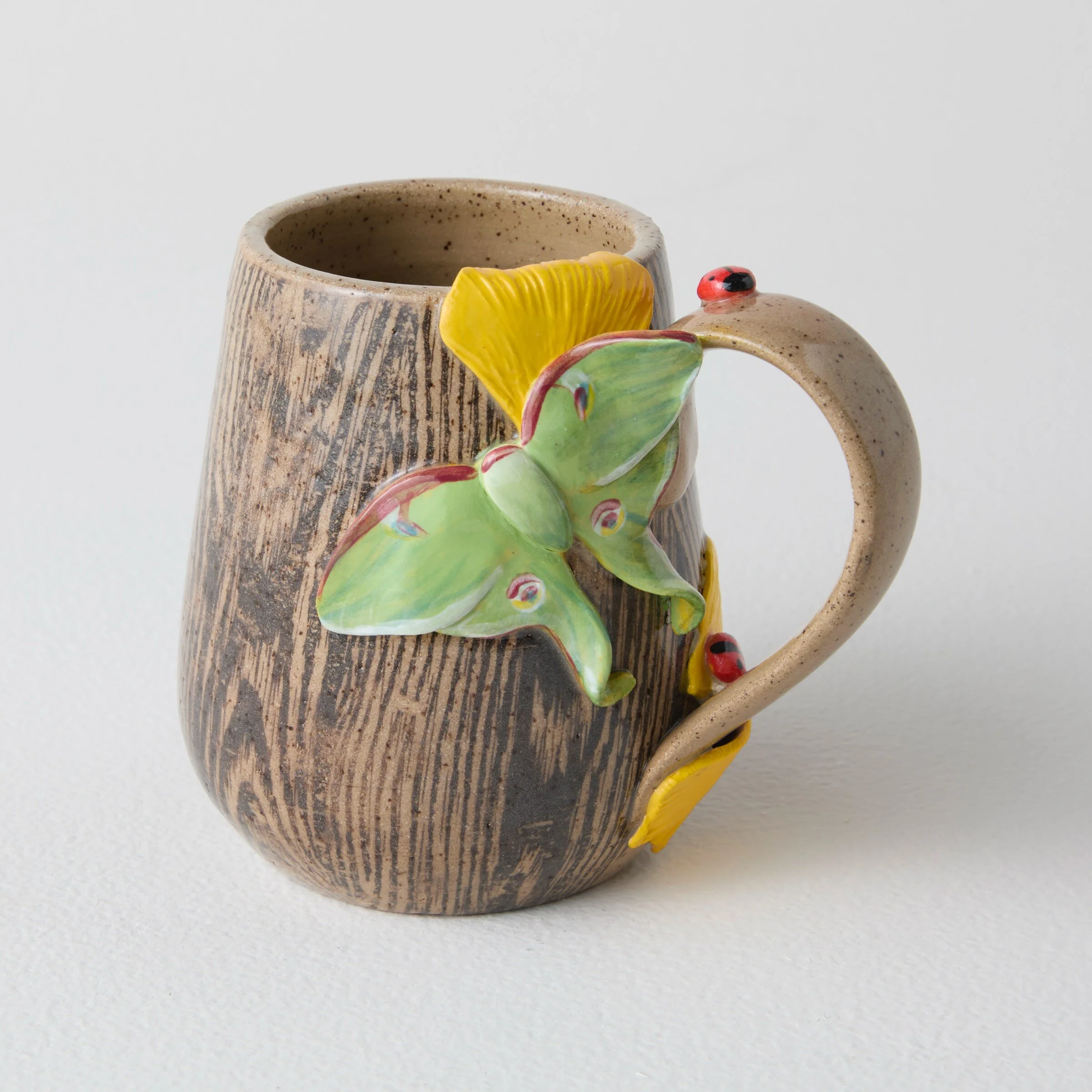 Butterfly on Bark Sculpted Mugs - Image 2