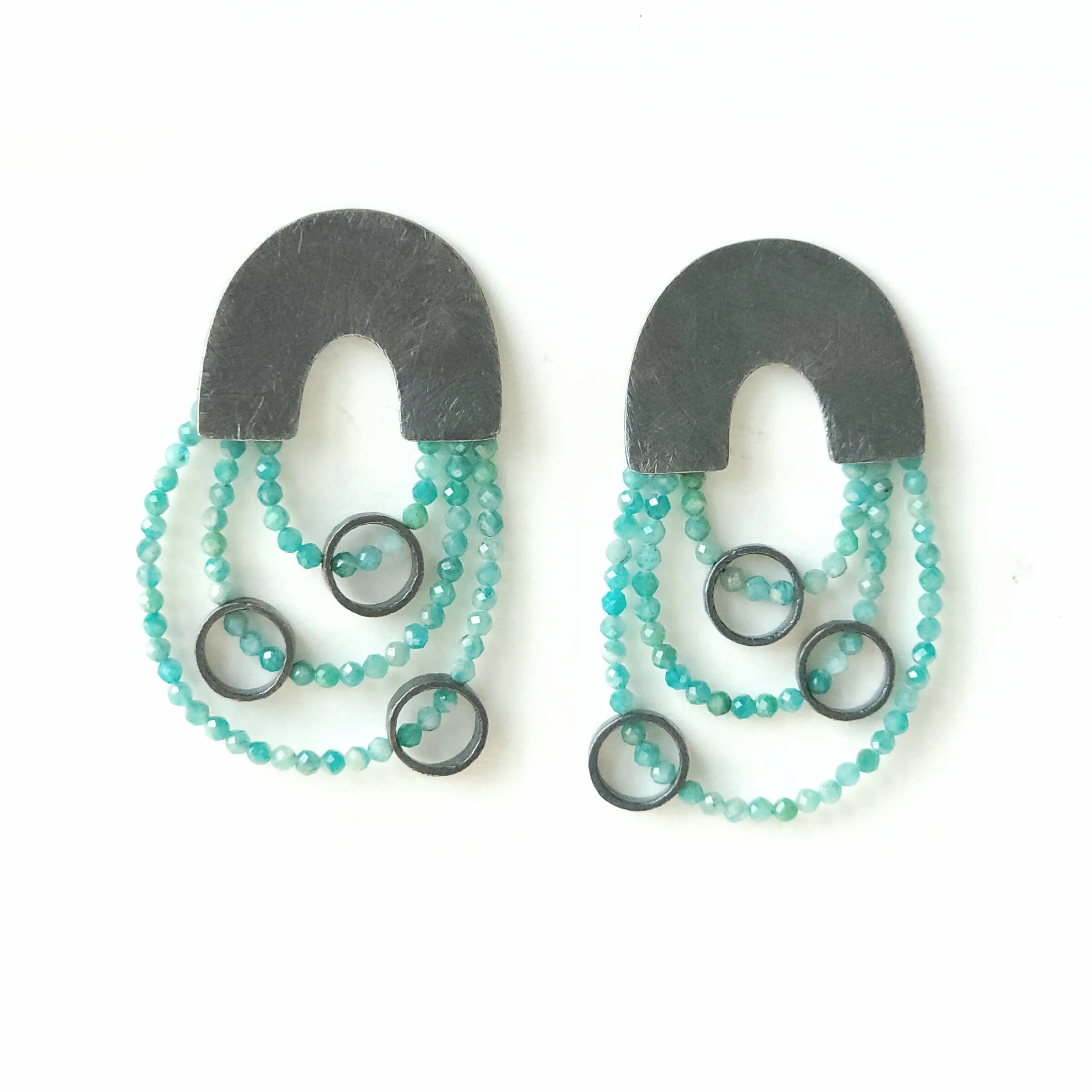 Carved Three Strand Arch Earrings