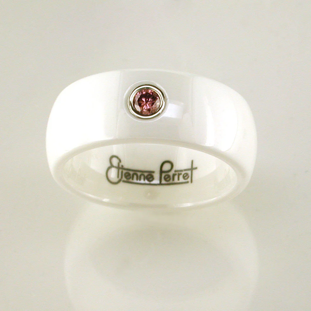 Ceramic Band with Pink Sapphire