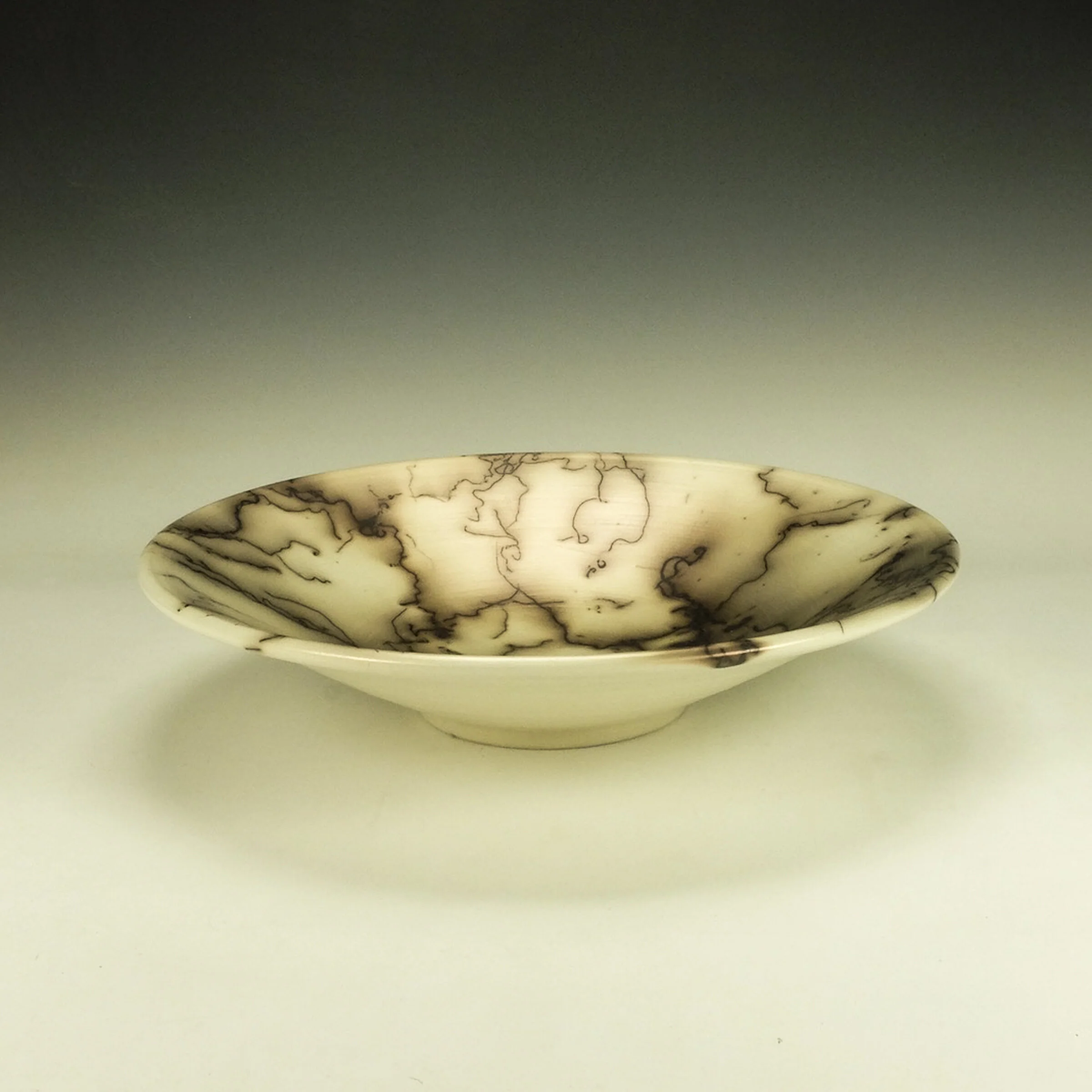 Horsehair Raku Bowl with Red Blush - Image 2
