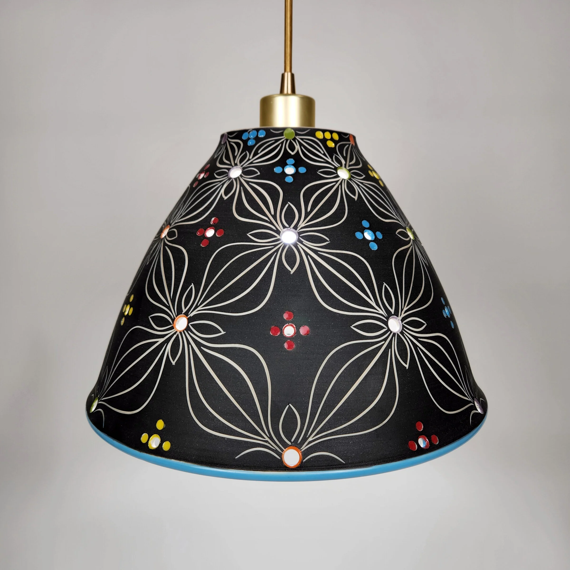 Nocturnal Bloom Porcelain Pendant