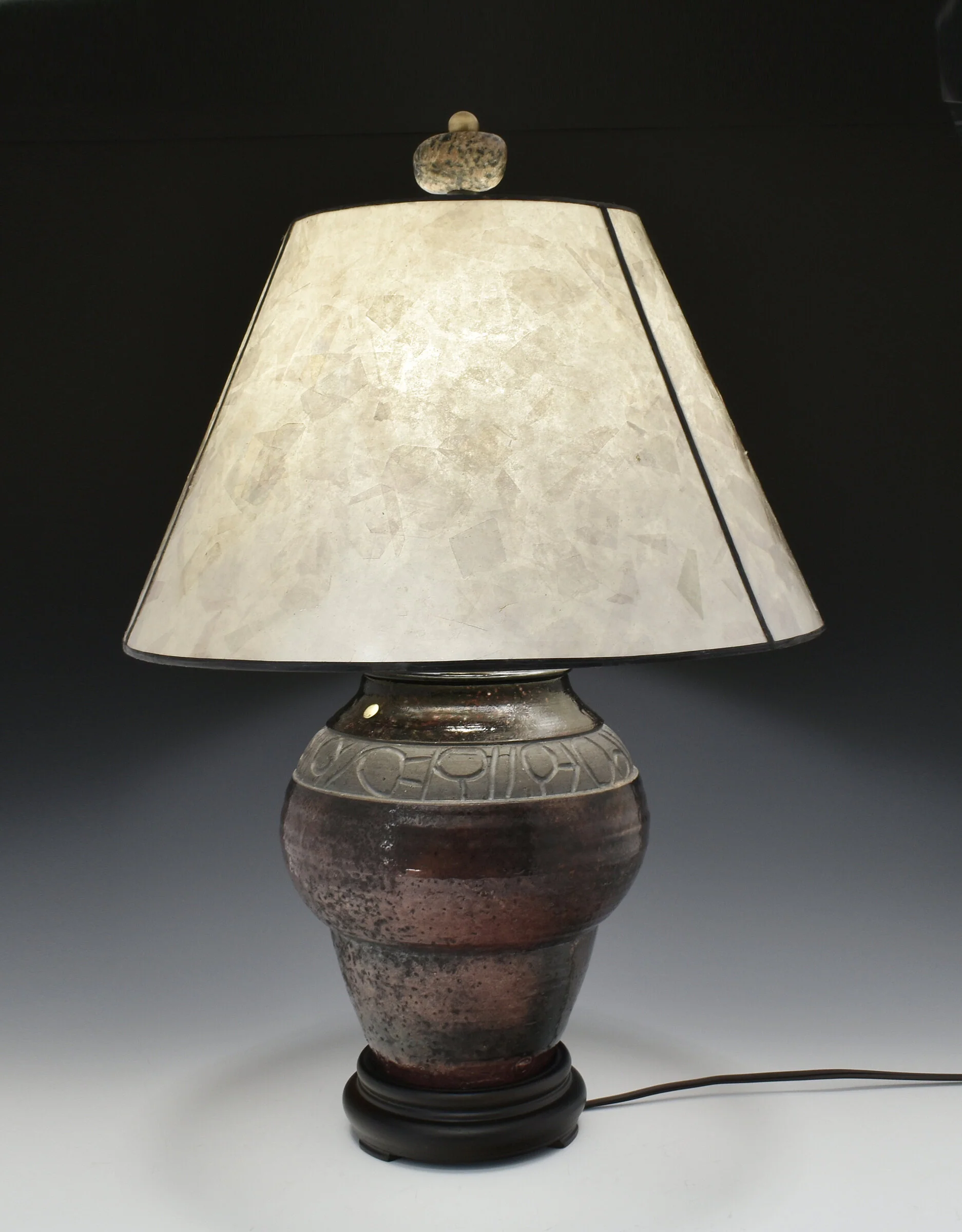 Beach Stone Raku Table Lamp - Image 2