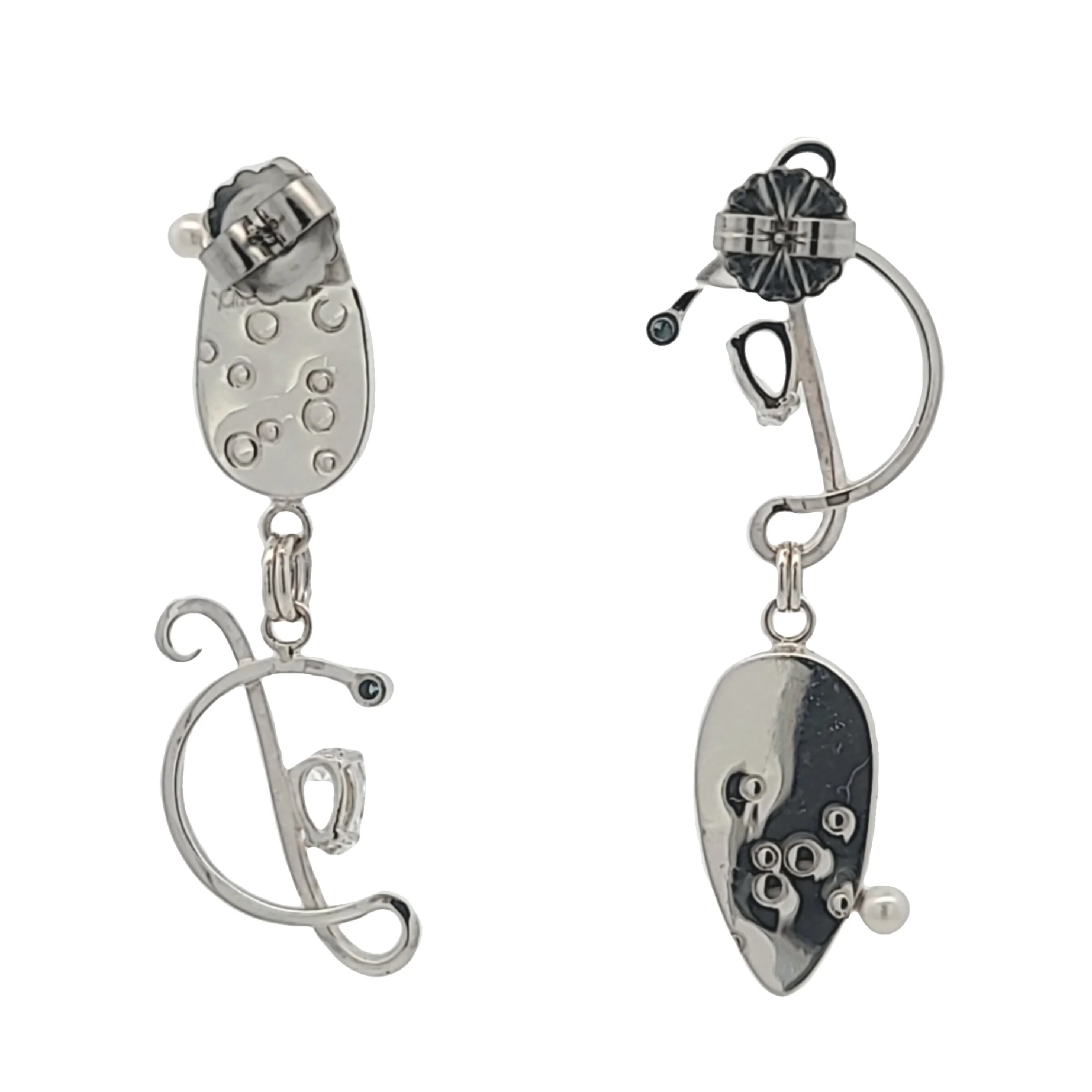 Chalcedony & Blue Diamond Earrings - Image 2