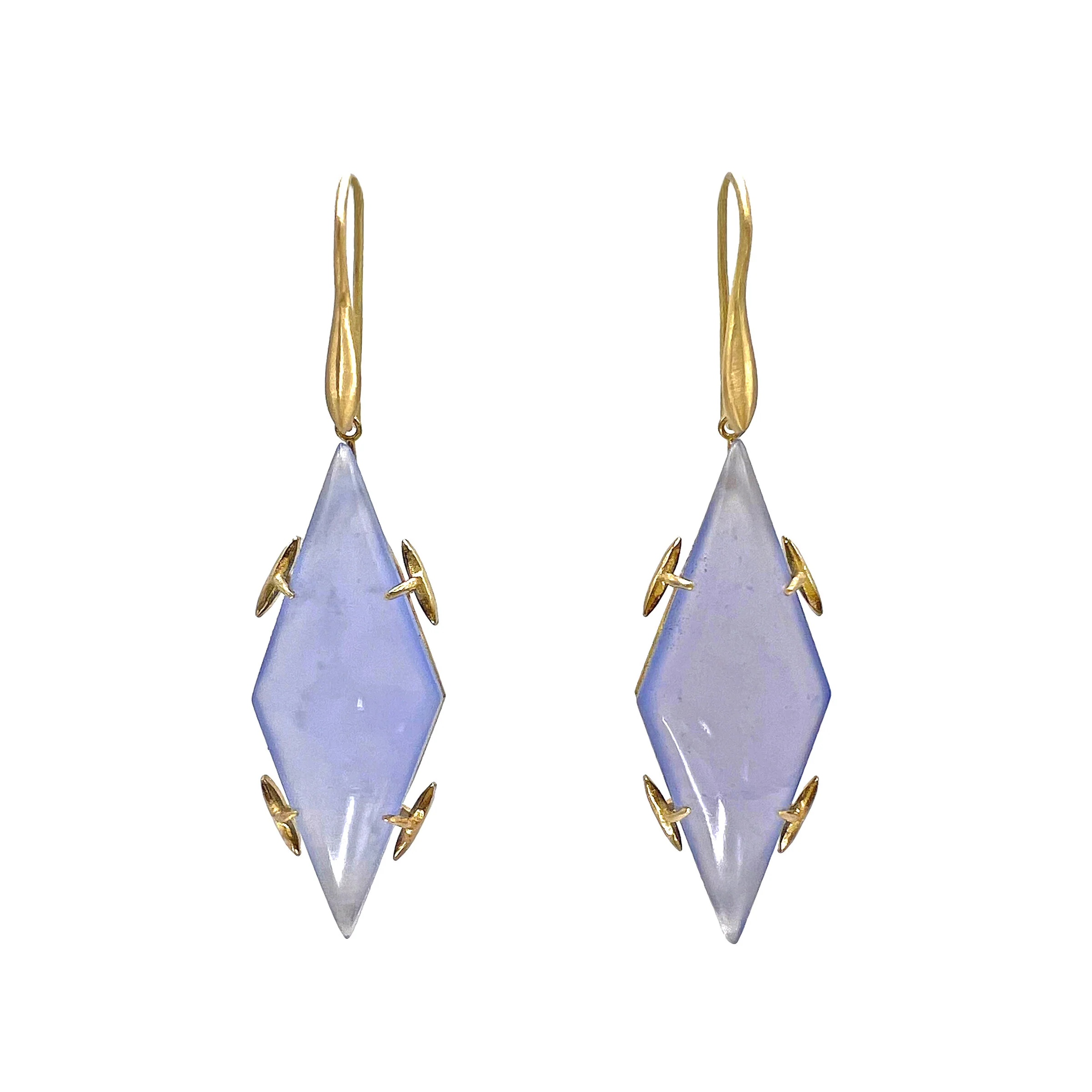 Chalcedony Kite Drop Earrings