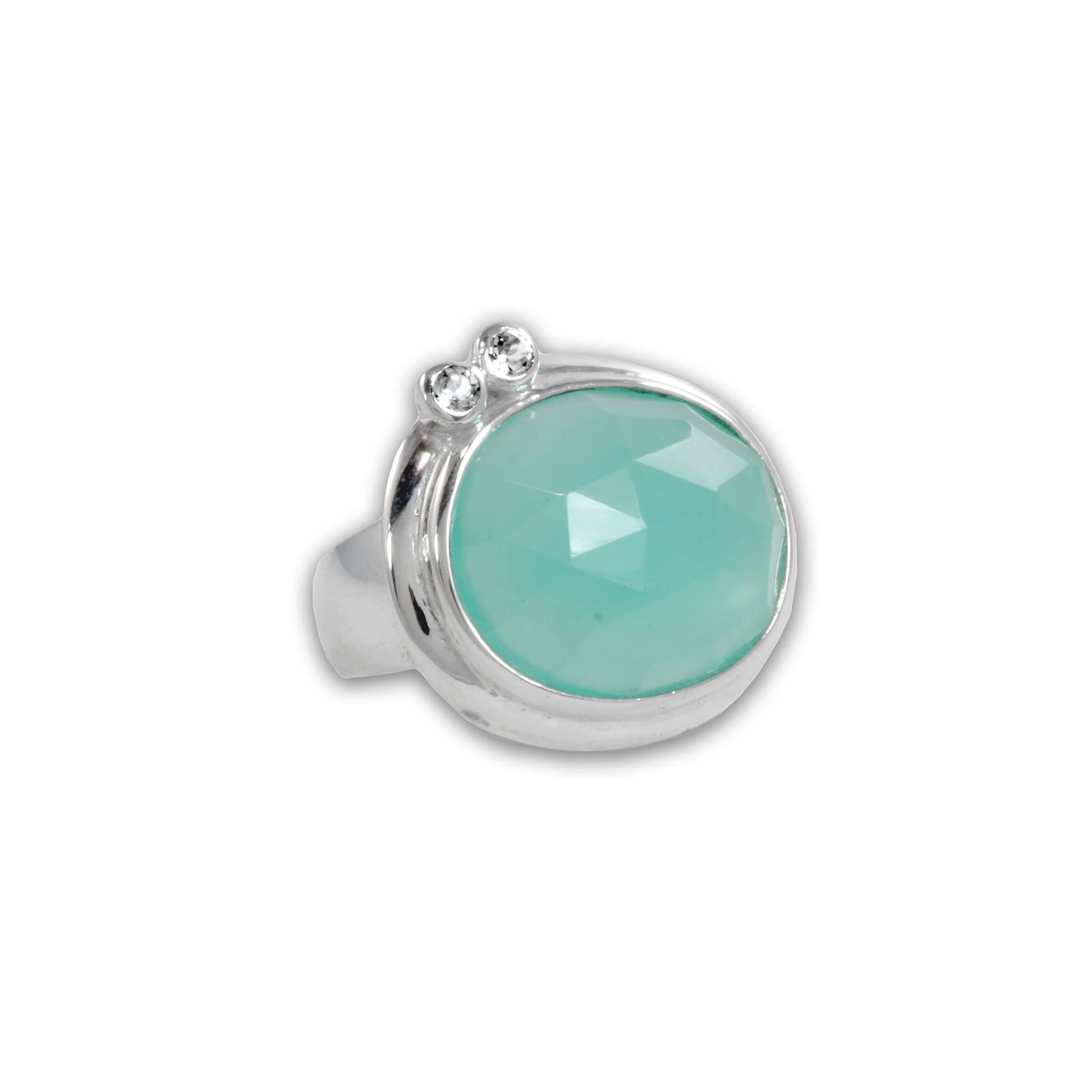 Chalcedony & White Sapphire Ring - Image 3