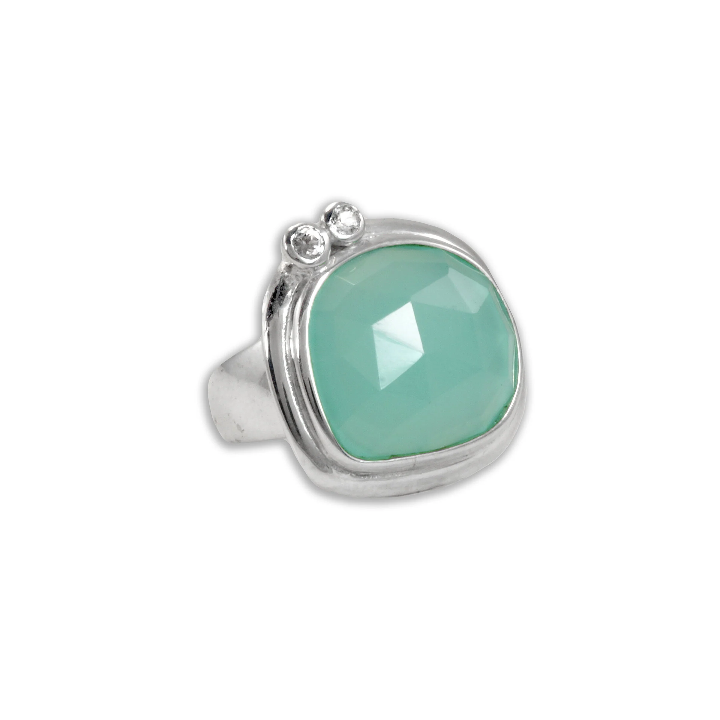 Chalcedony & White Sapphire Ring - Image 6