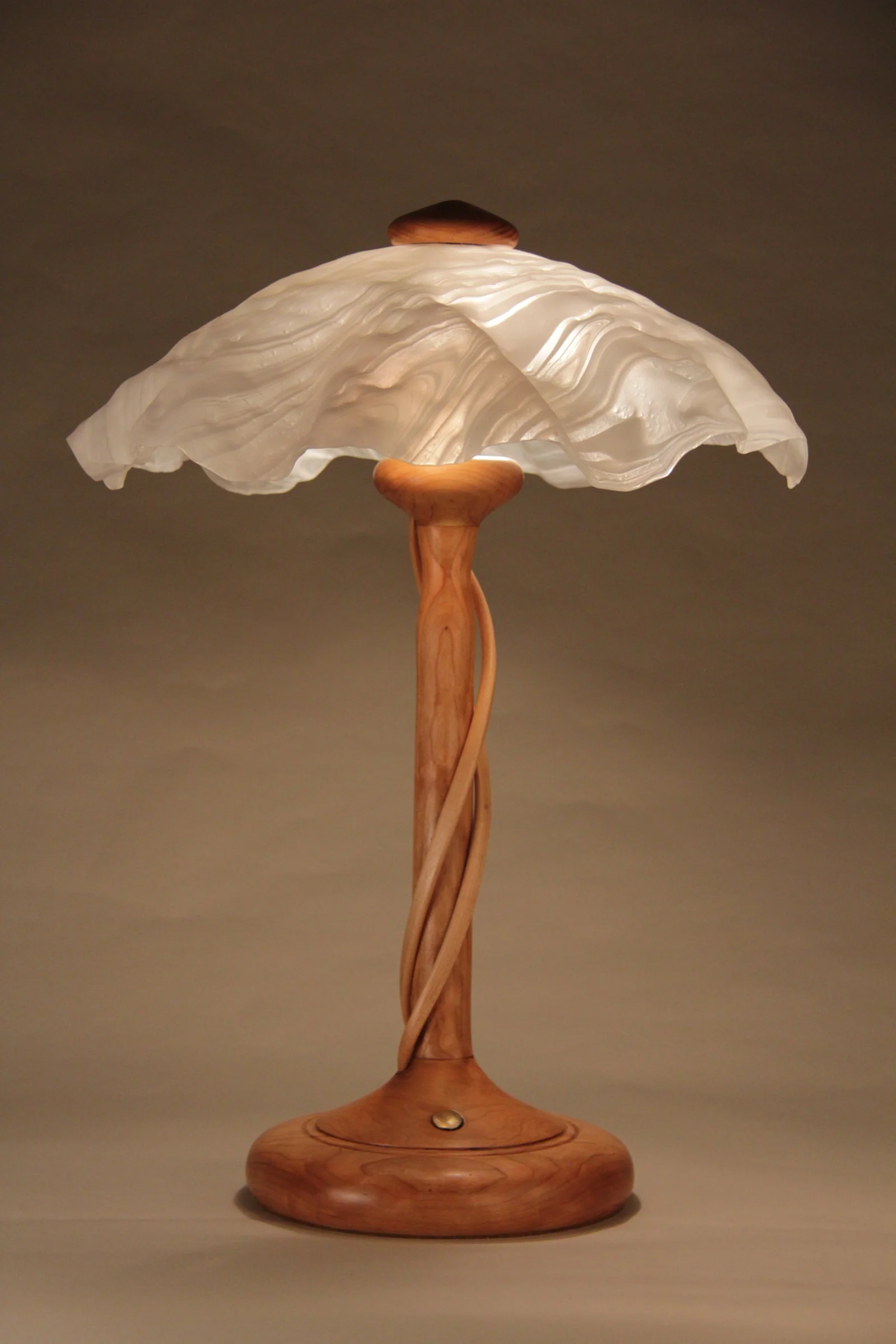 Cherry Table Lamp with Maple Tendrils - Image 5