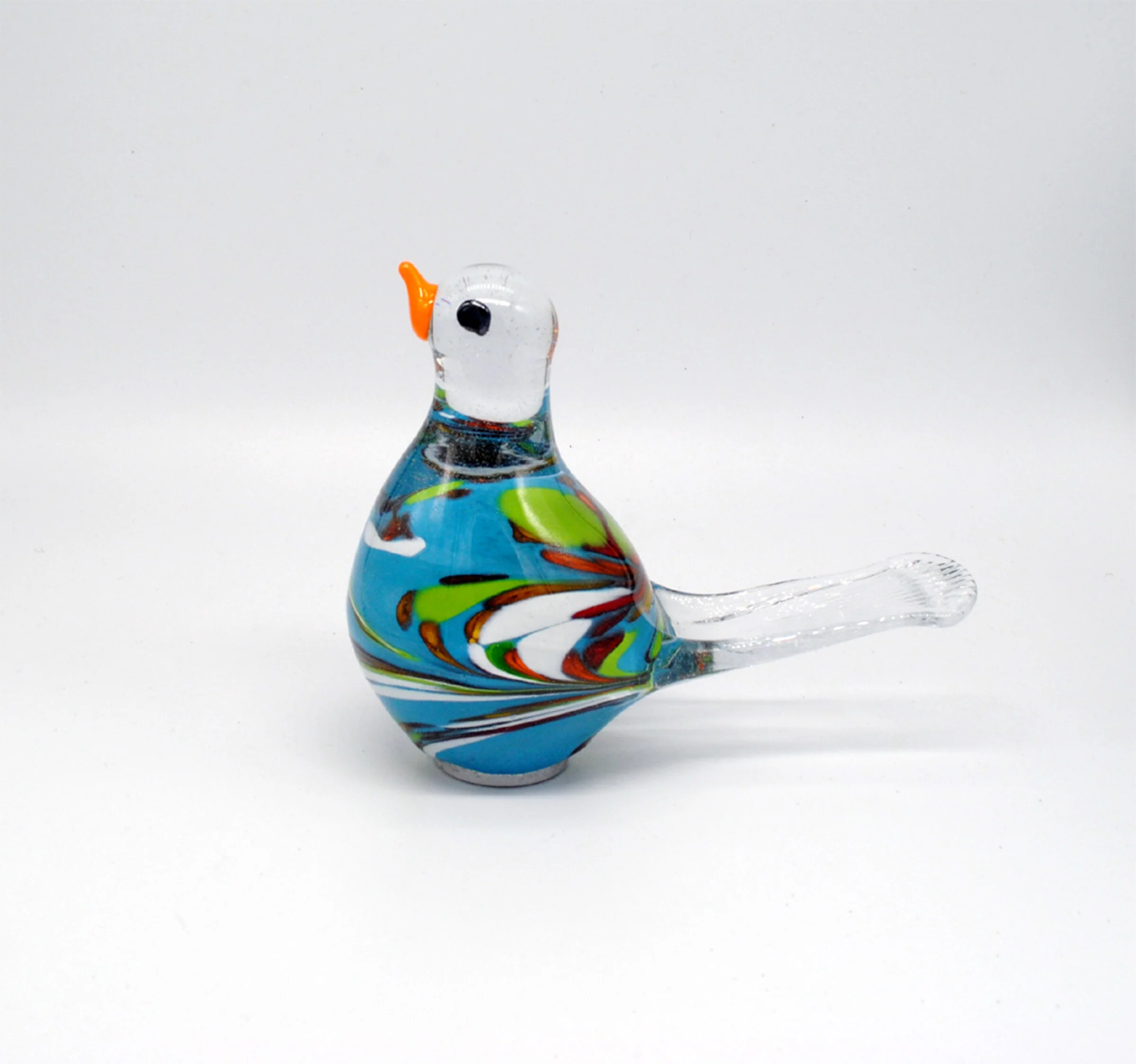 Chickadee Garden Sculpture - Aqua - Image 2
