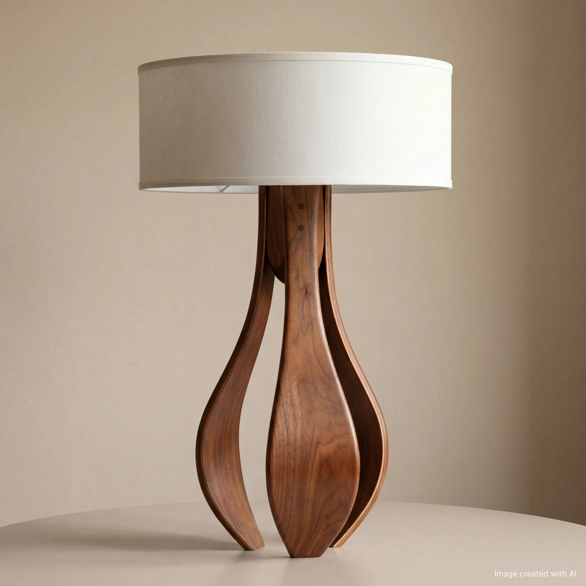 Chloe in Walnut with White Shade - Image 4