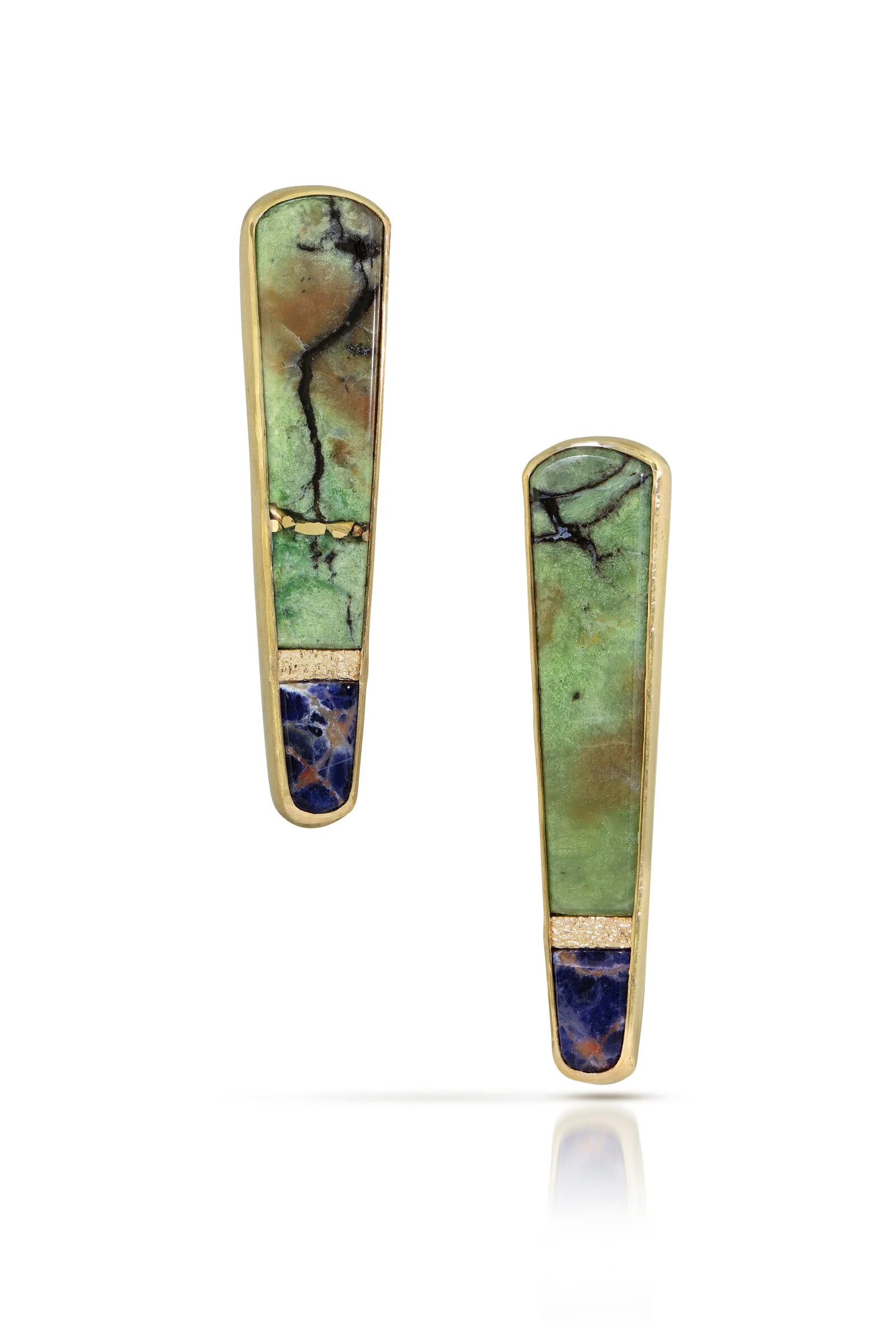 Chrysocolla & Sodalite Kintsugi Earrings