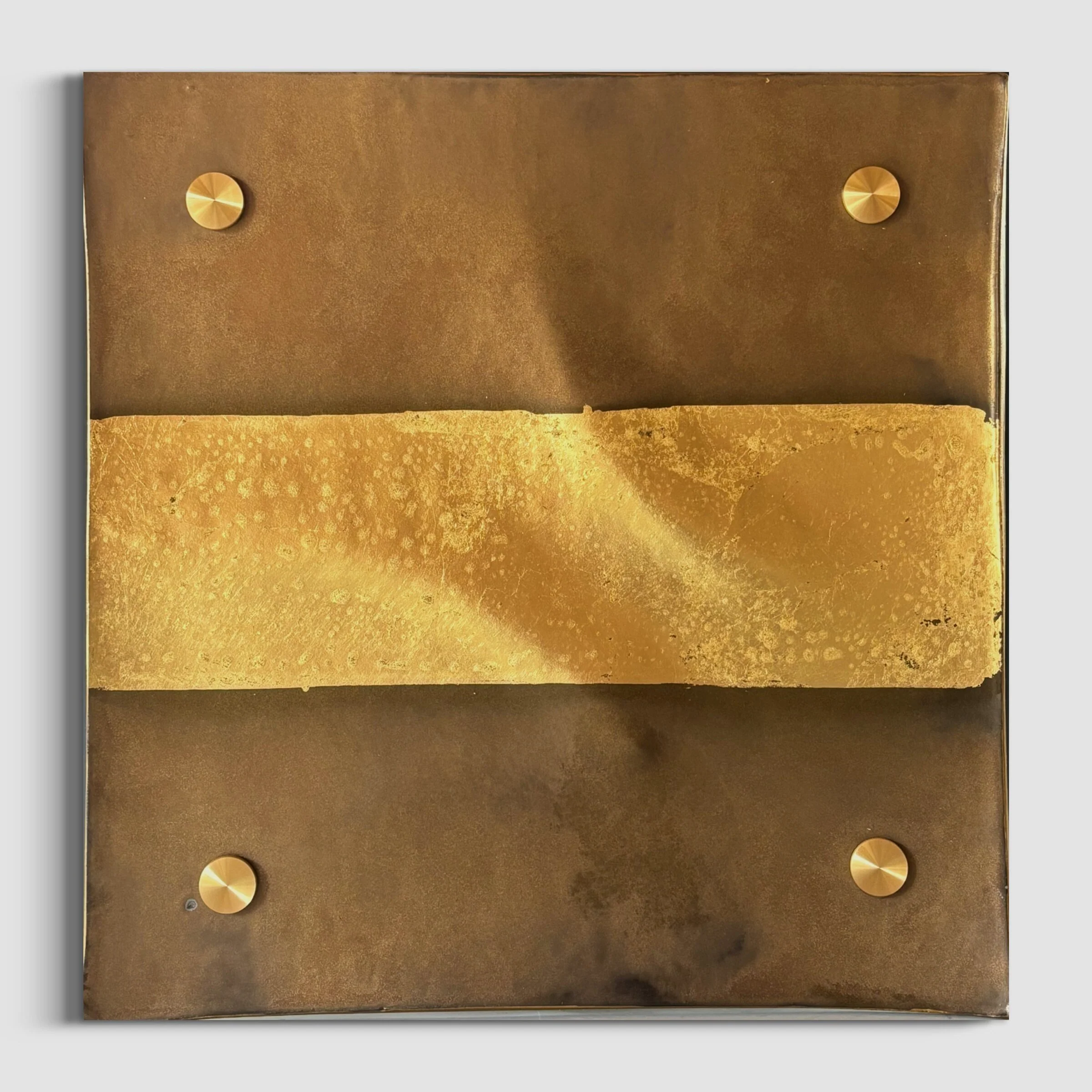 Circle Line Square Bronze and Gold Wall Squares - Image 4