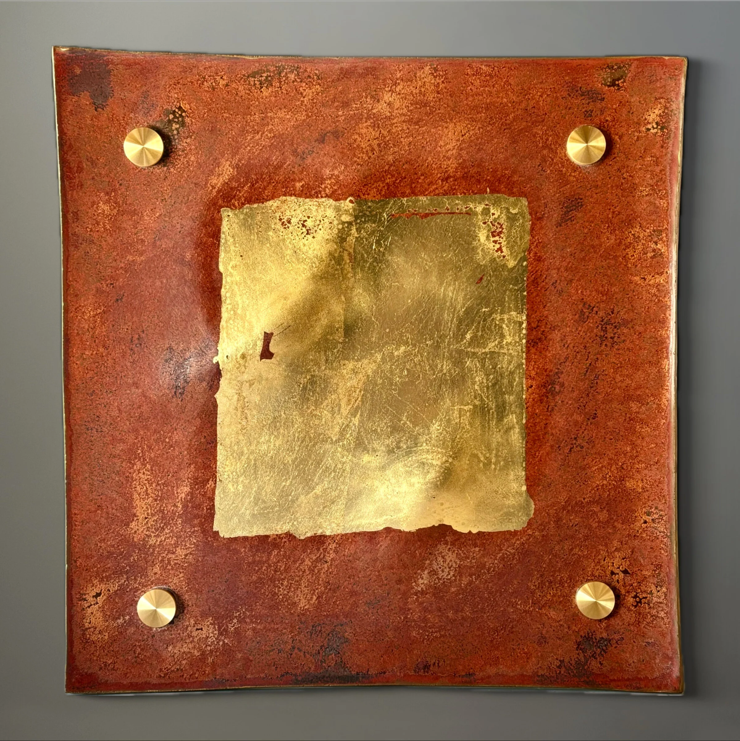 Circle Line Square Copper and Gold Wall Squares - Image 5